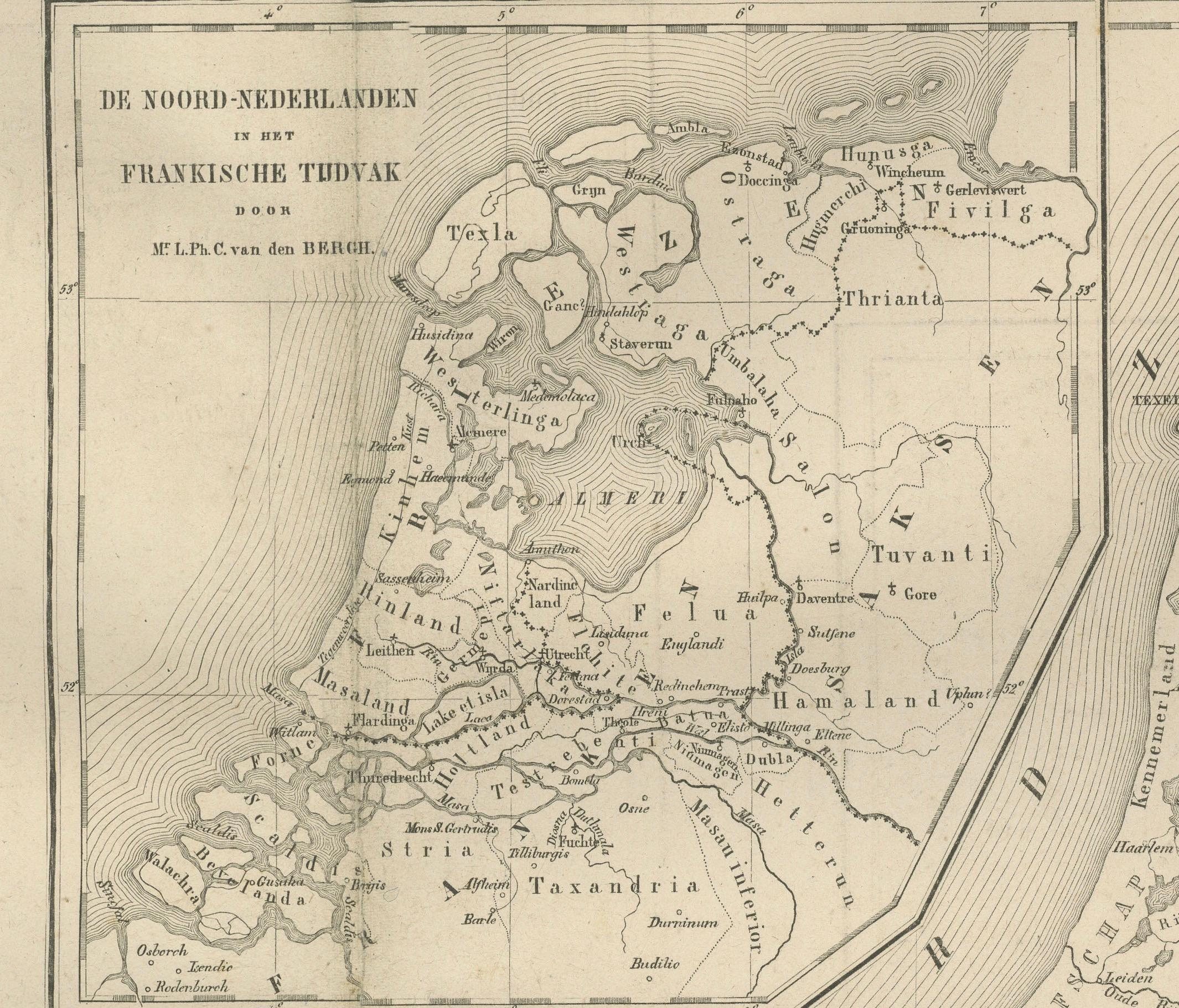 Carte historique des Pays-Bas aux XVIe et XVIIe siècles, Leyde 1876 en vente 1