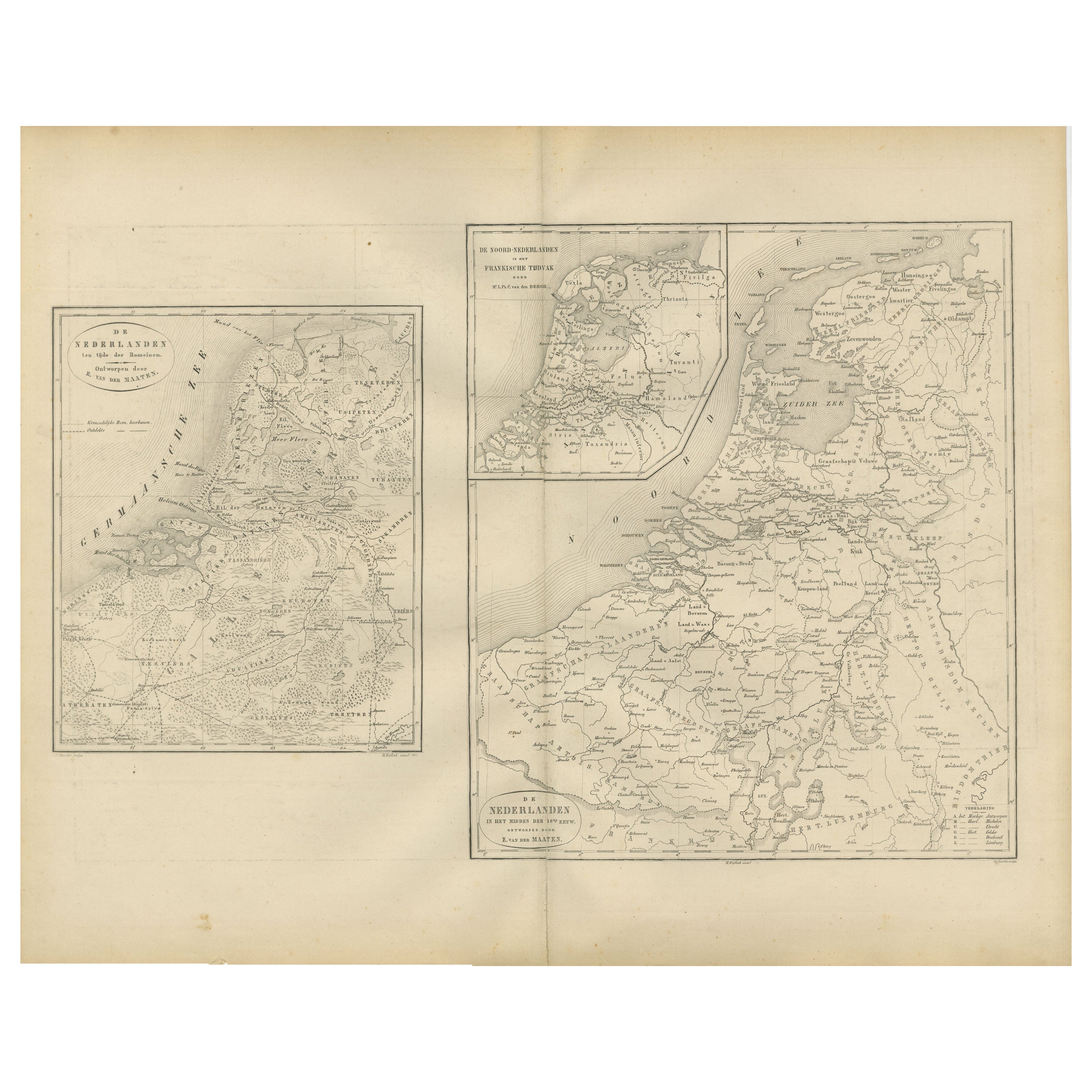 Carte historique des Pays-Bas aux XVIe et XVIIe siècles, Leyde 1876