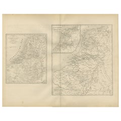 Historical Map of the Netherlands in the 16th and 17th Centuries, Leiden 1876
