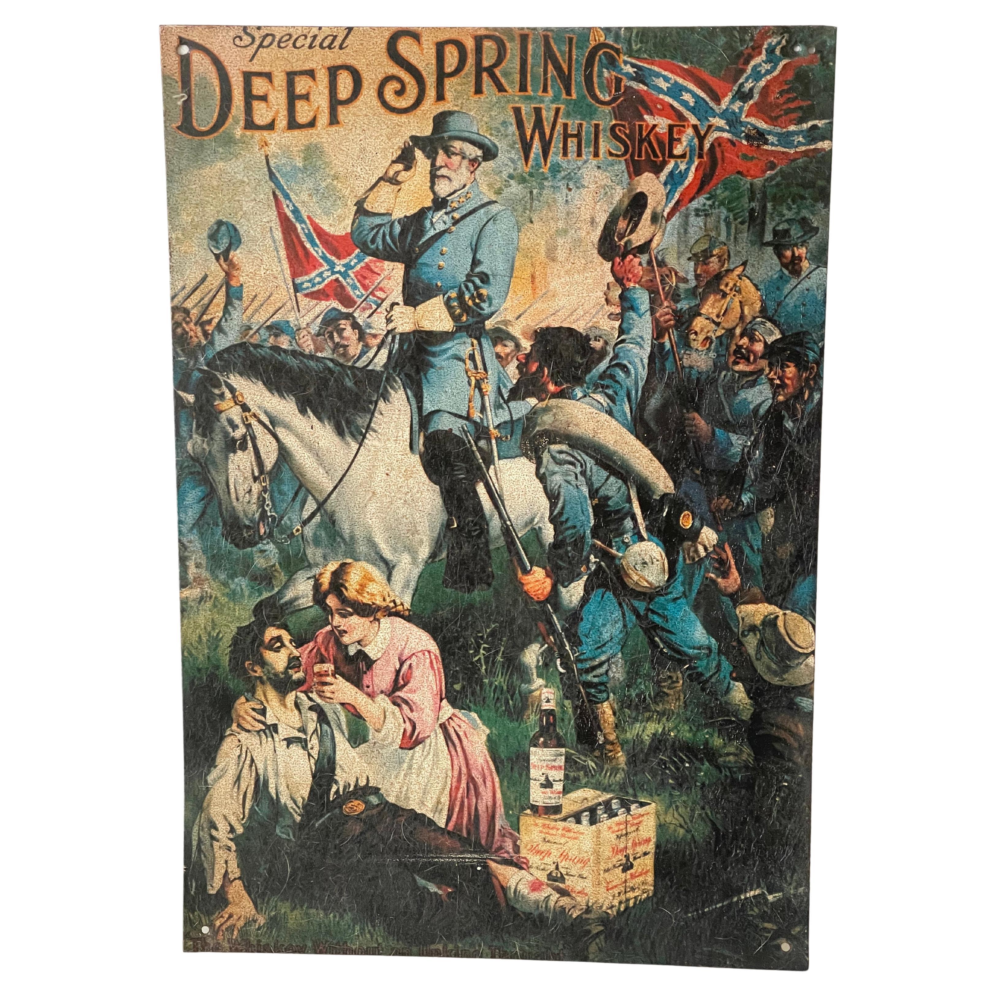 Historical Memorabilia Deep Spring Wiskey Tin Sign