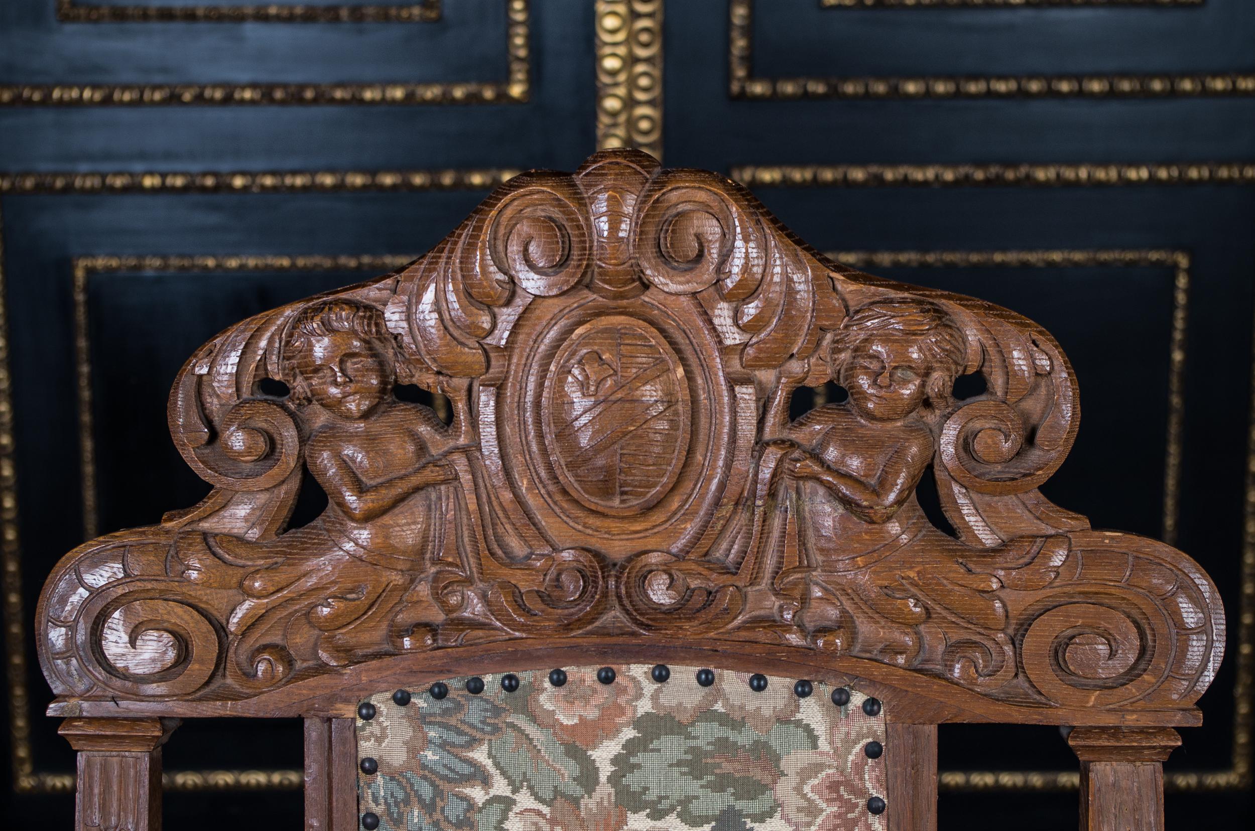 Historical Neo Renaissance Armchair with Lion Armrests, circa 1850-1870 6