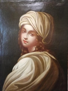 Historical Portrait of Beatrice Cenci, Italian Painting, Mid-18th Century Oil
