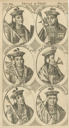 Historical Portraits of Six Incan Rulers, Peru, 1752: A Copperplate Collection