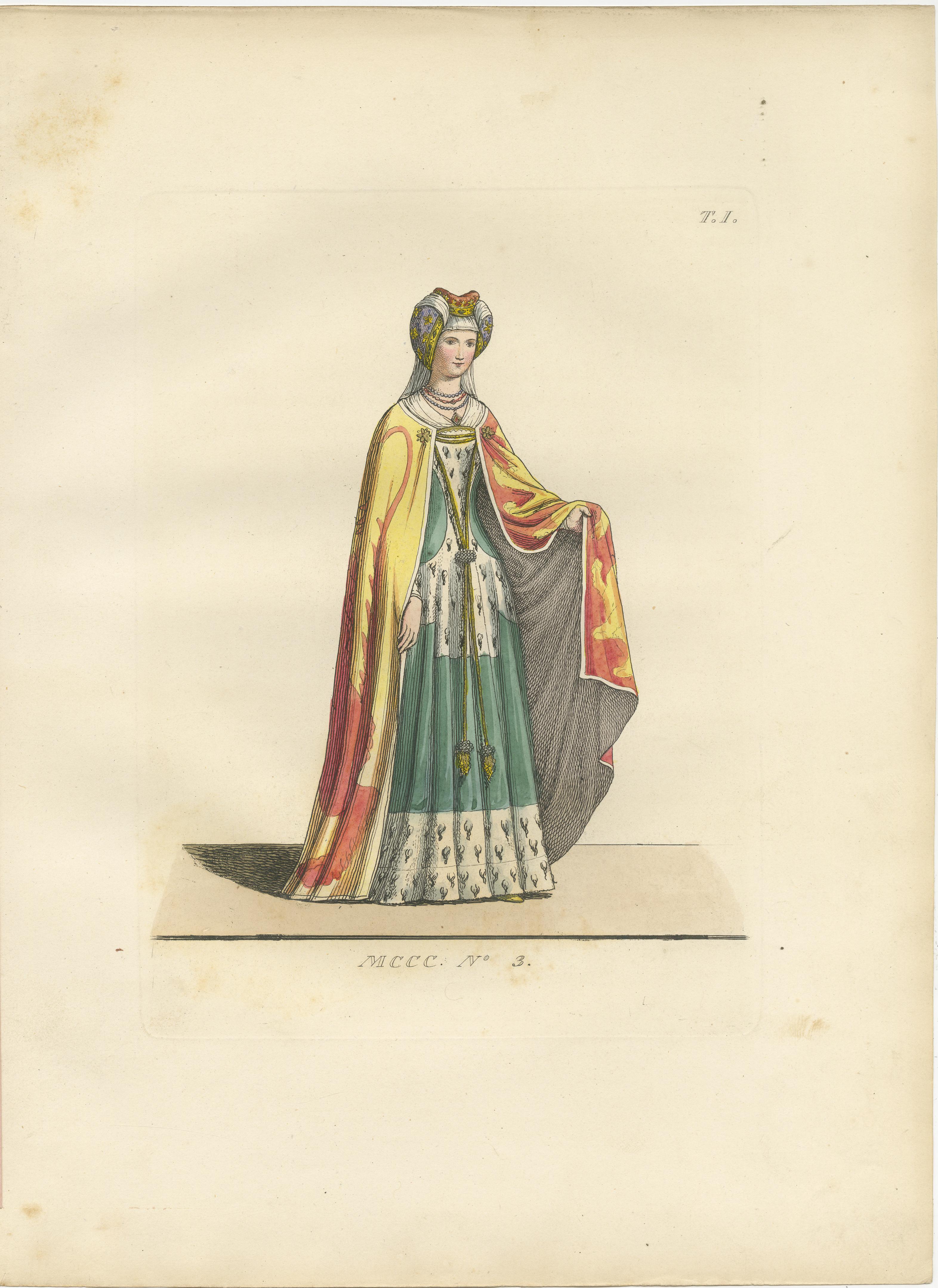 Engraved Historical Portraits of Sixtus IV, Platina and a Noble Englishwoman, 1845 For Sale