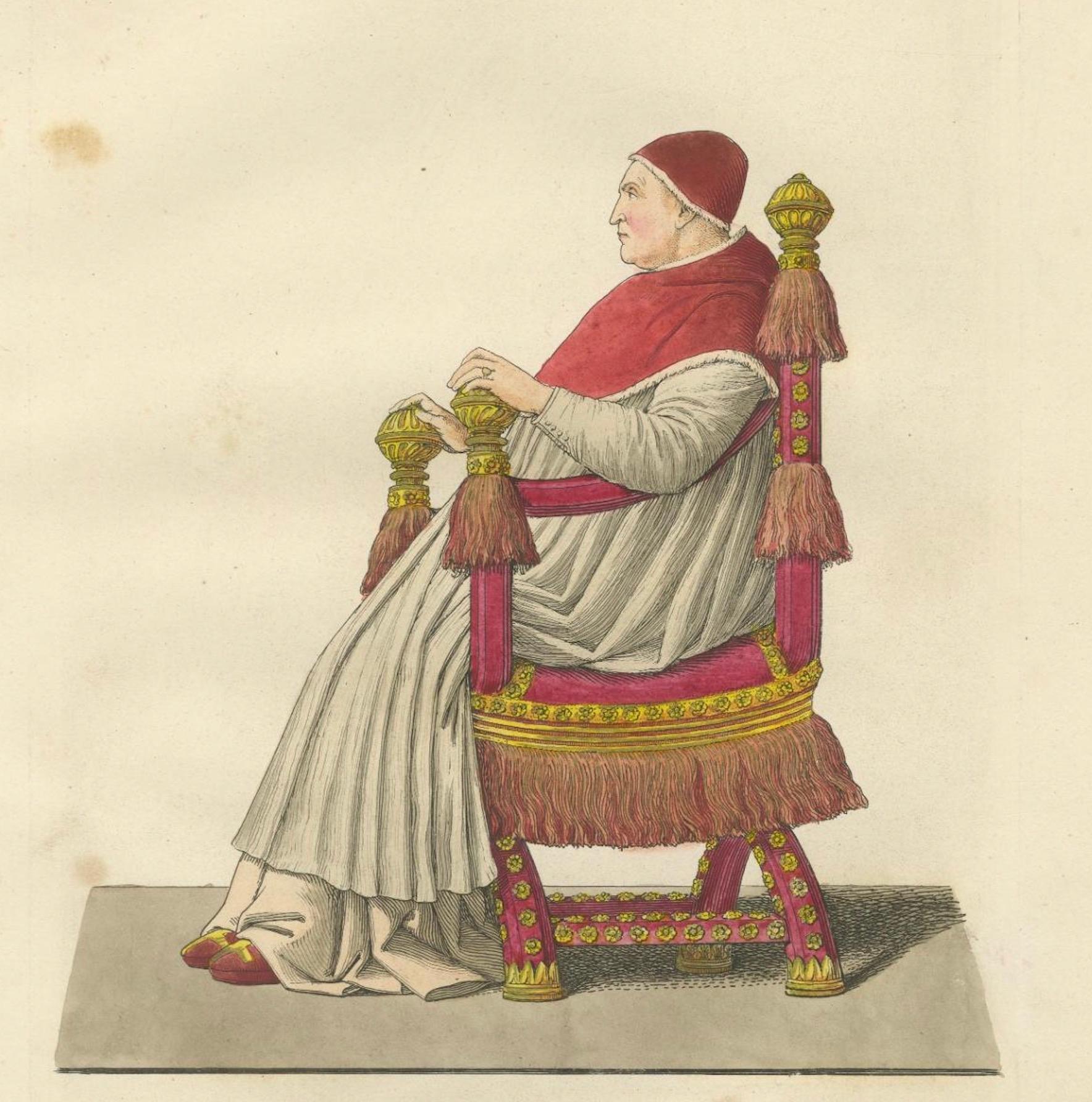 Historical Portraits of Sixtus IV, Platina and a Noble Englishwoman, 1845 In Good Condition For Sale In Langweer, NL