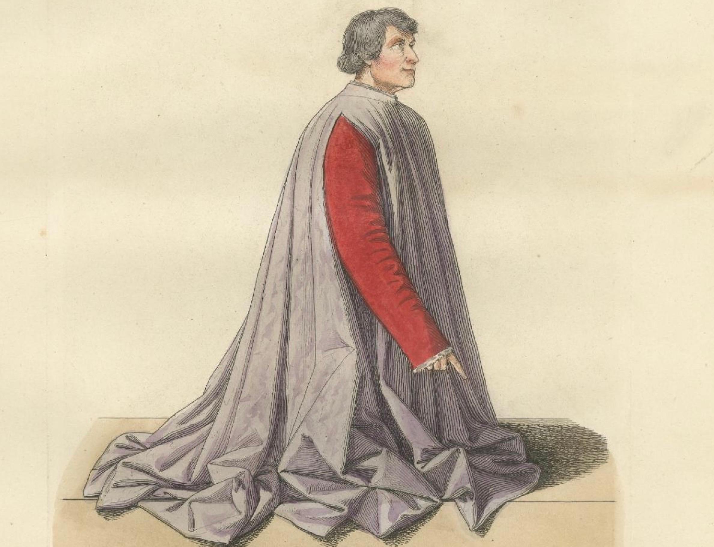 19th Century Historical Portraits of Sixtus IV, Platina and a Noble Englishwoman, 1845 For Sale