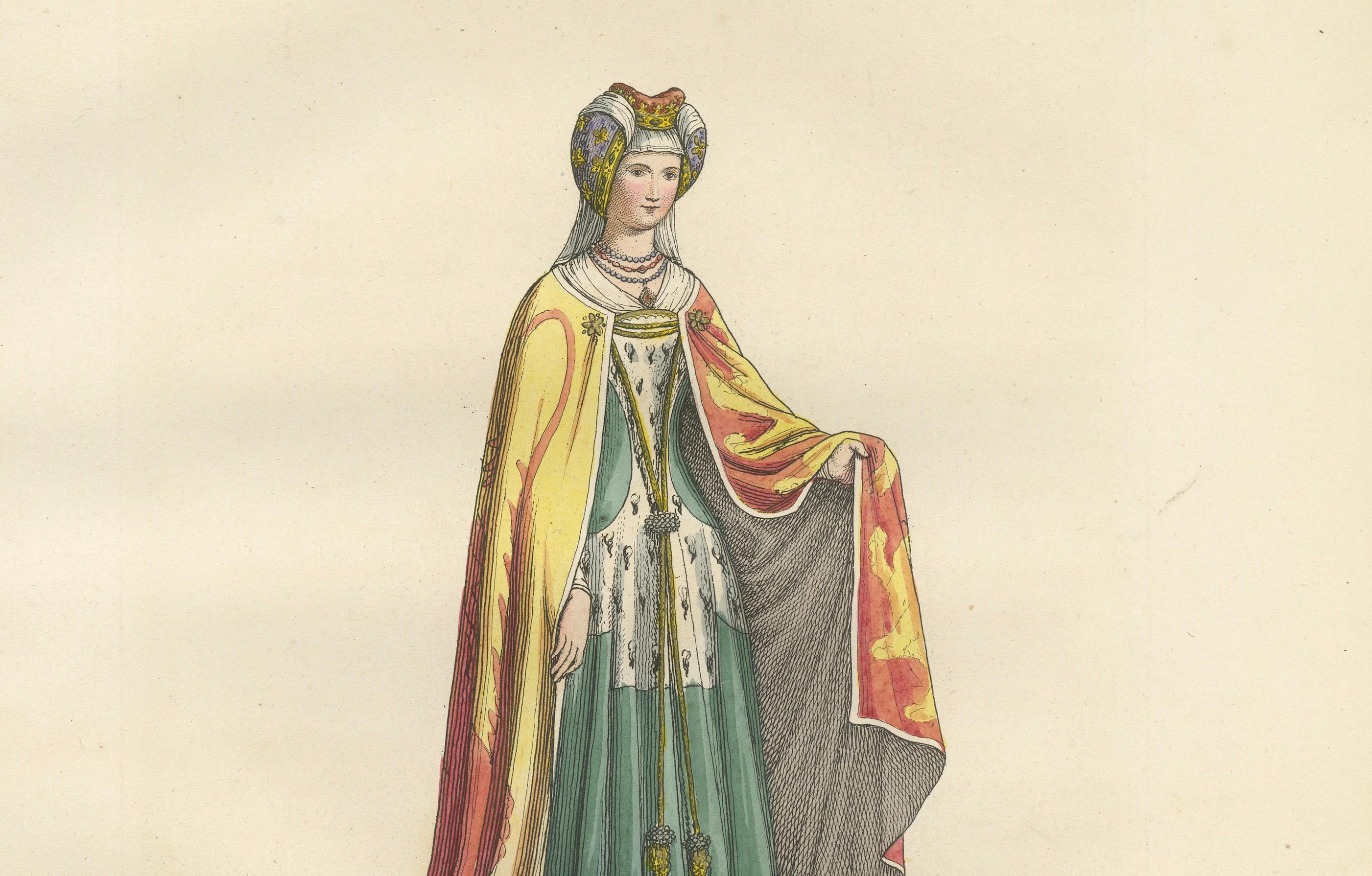 Paper Historical Portraits of Sixtus IV, Platina and a Noble Englishwoman, 1845 For Sale