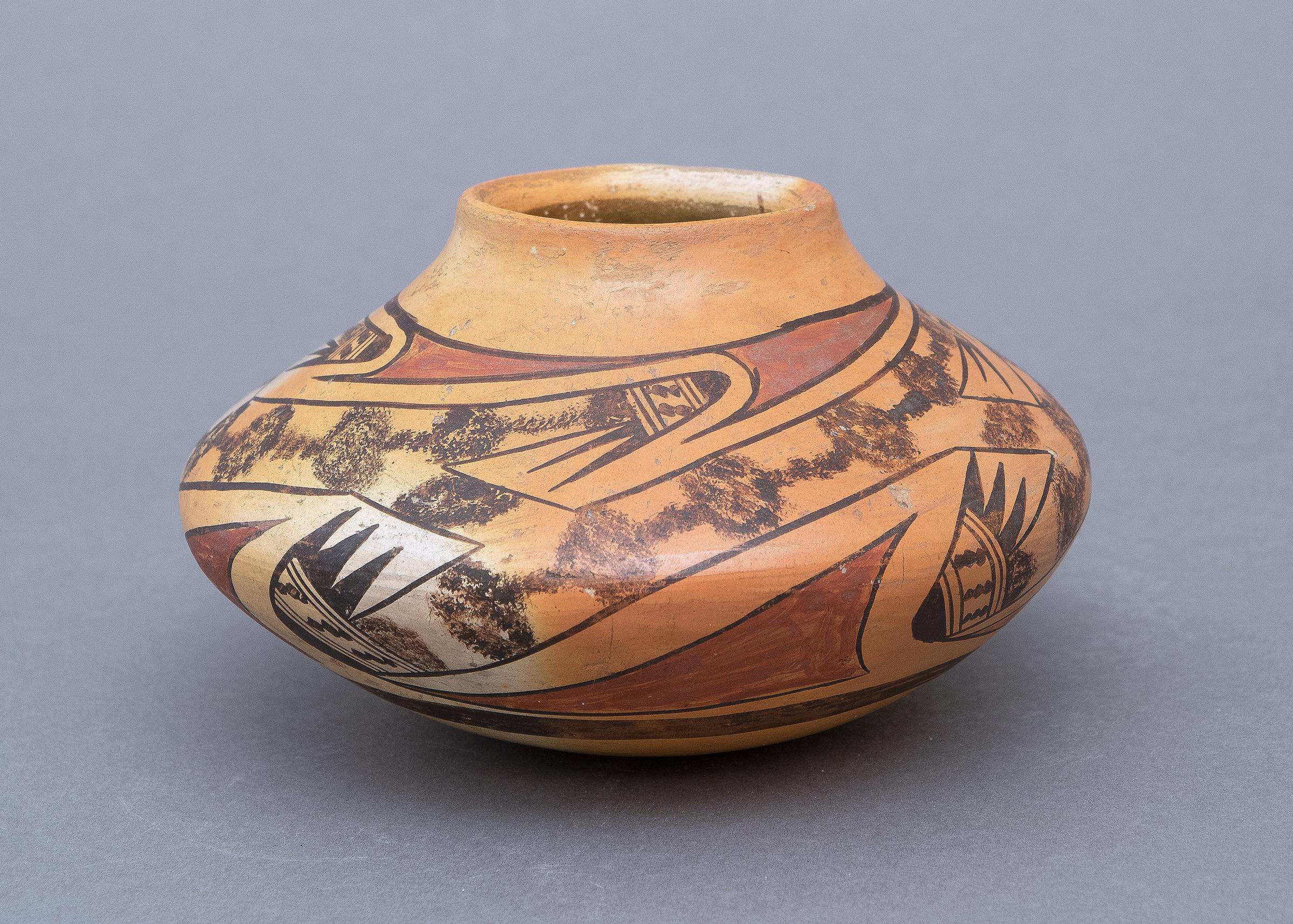 Native American Historical Southwestern Pottery Seed Jar by Nampeyo, Hopi, Early 20th Century