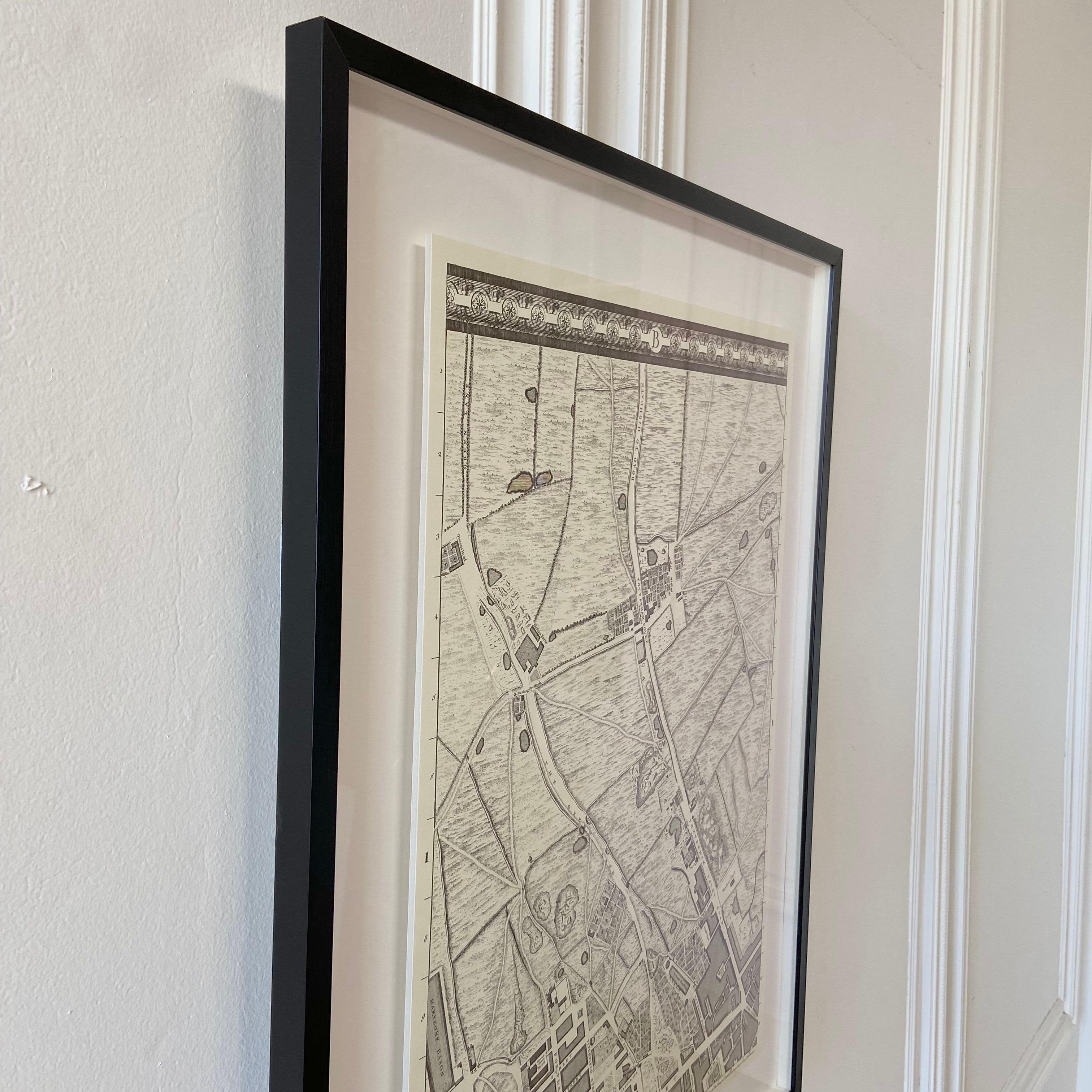 Paper Historical Urban Plan of London Cities Framed Artwork