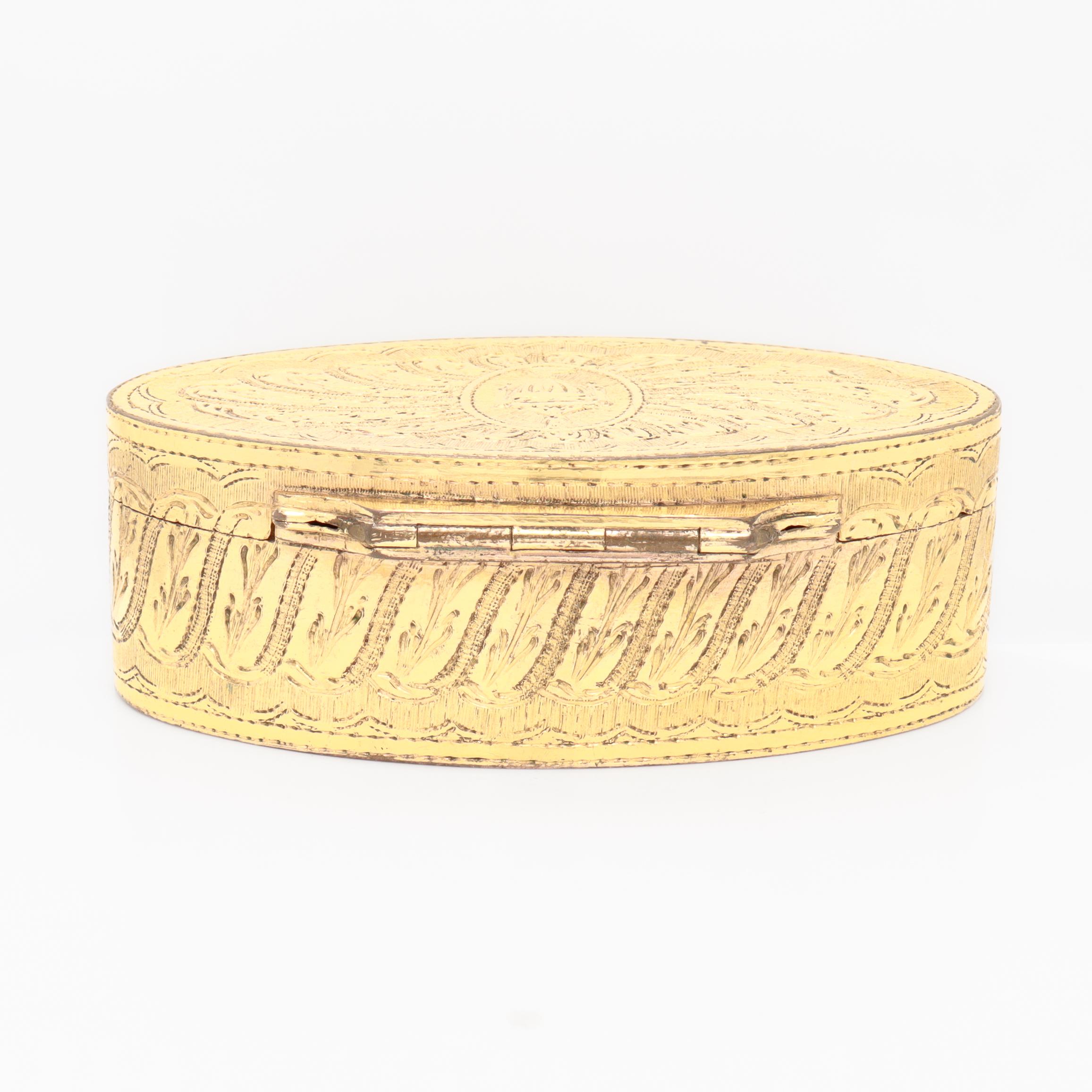 Historically Important Antique 19th C. Gilt Snuff Box for Hannah Crowninshield For Sale 5