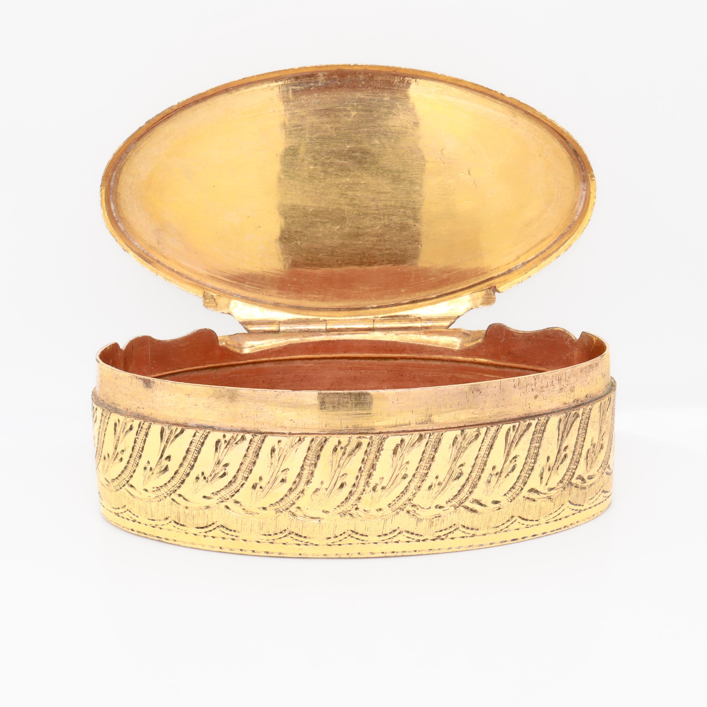 Historically Important Antique 19th C. Gilt Snuff Box for Hannah Crowninshield For Sale 7