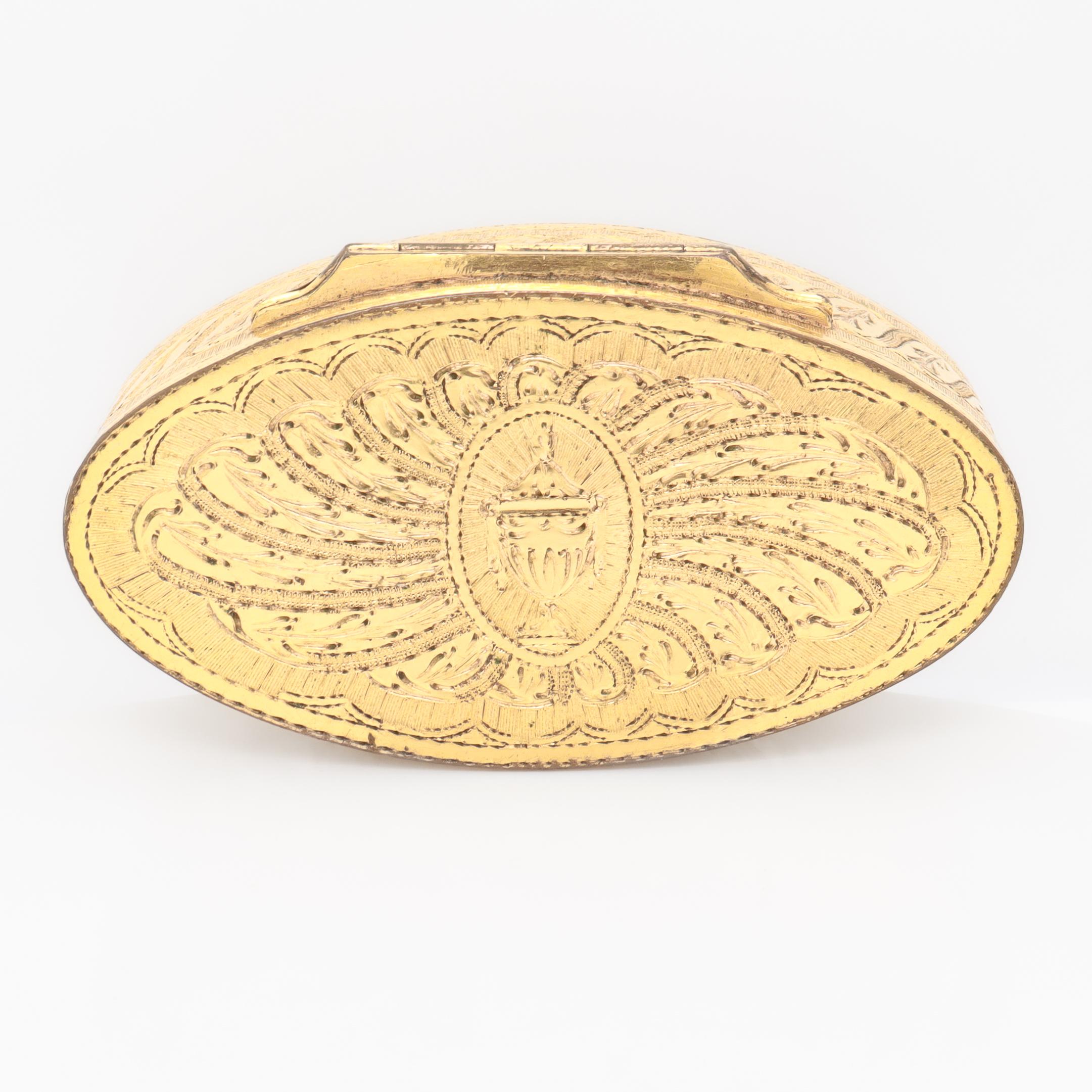 Historically Important Antique 19th C. Gilt Snuff Box for Hannah Crowninshield For Sale 9