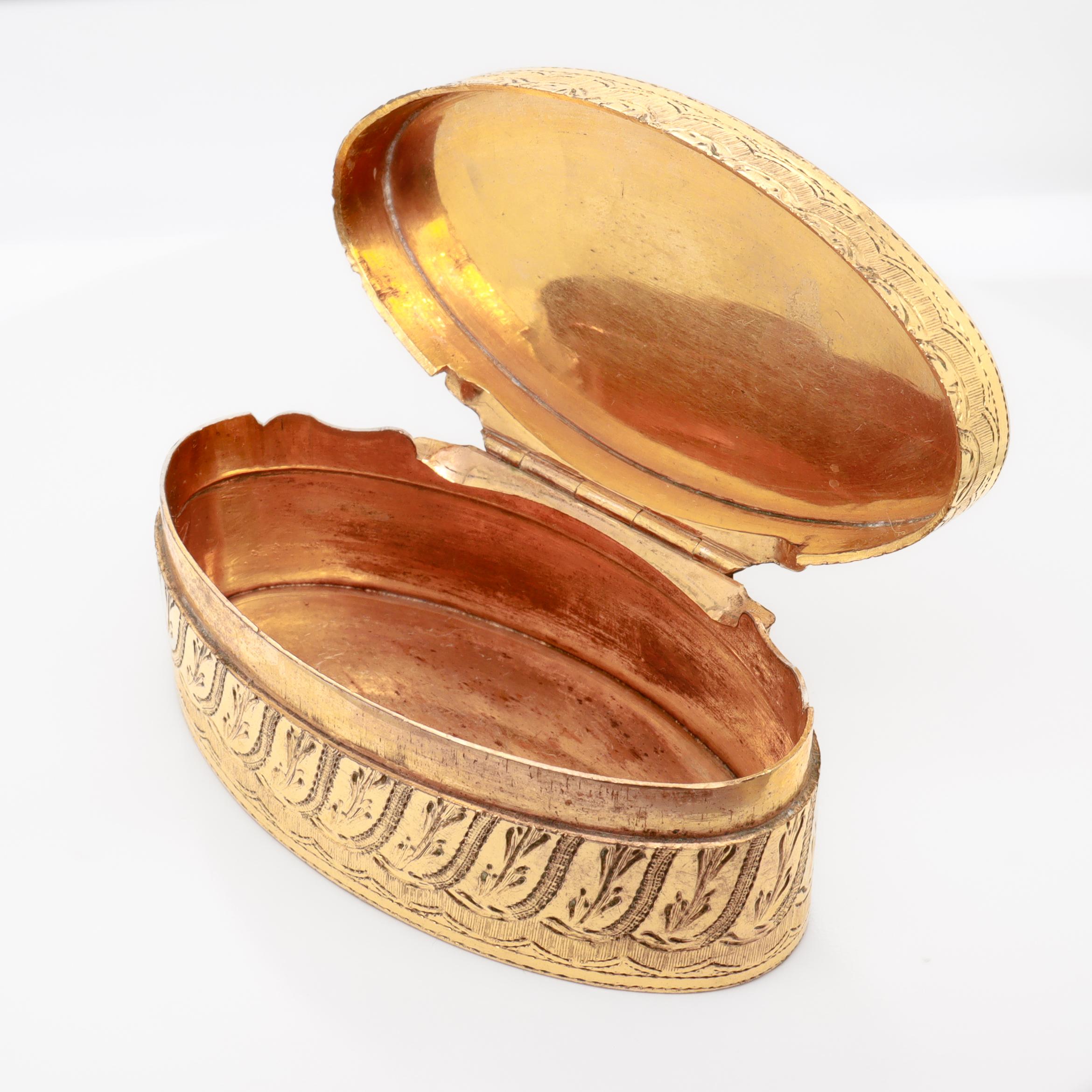 Women's or Men's Historically Important Antique 19th C. Gilt Snuff Box for Hannah Crowninshield For Sale