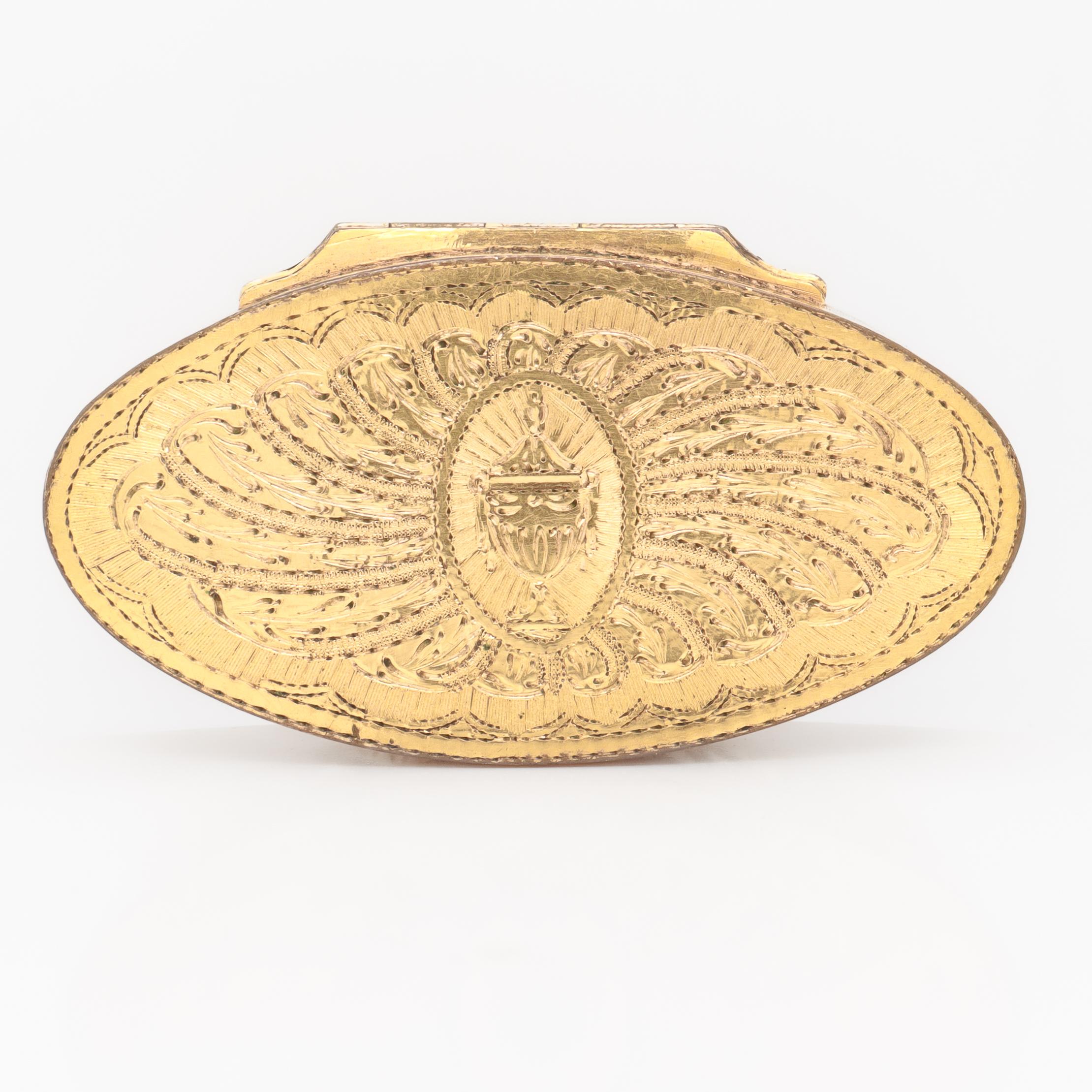 Historically Important Antique 19th C. Gilt Snuff Box for Hannah Crowninshield For Sale 2