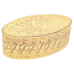 Historically Important Antique 19th C. Gilt Snuff Box for Hannah Crowninshield