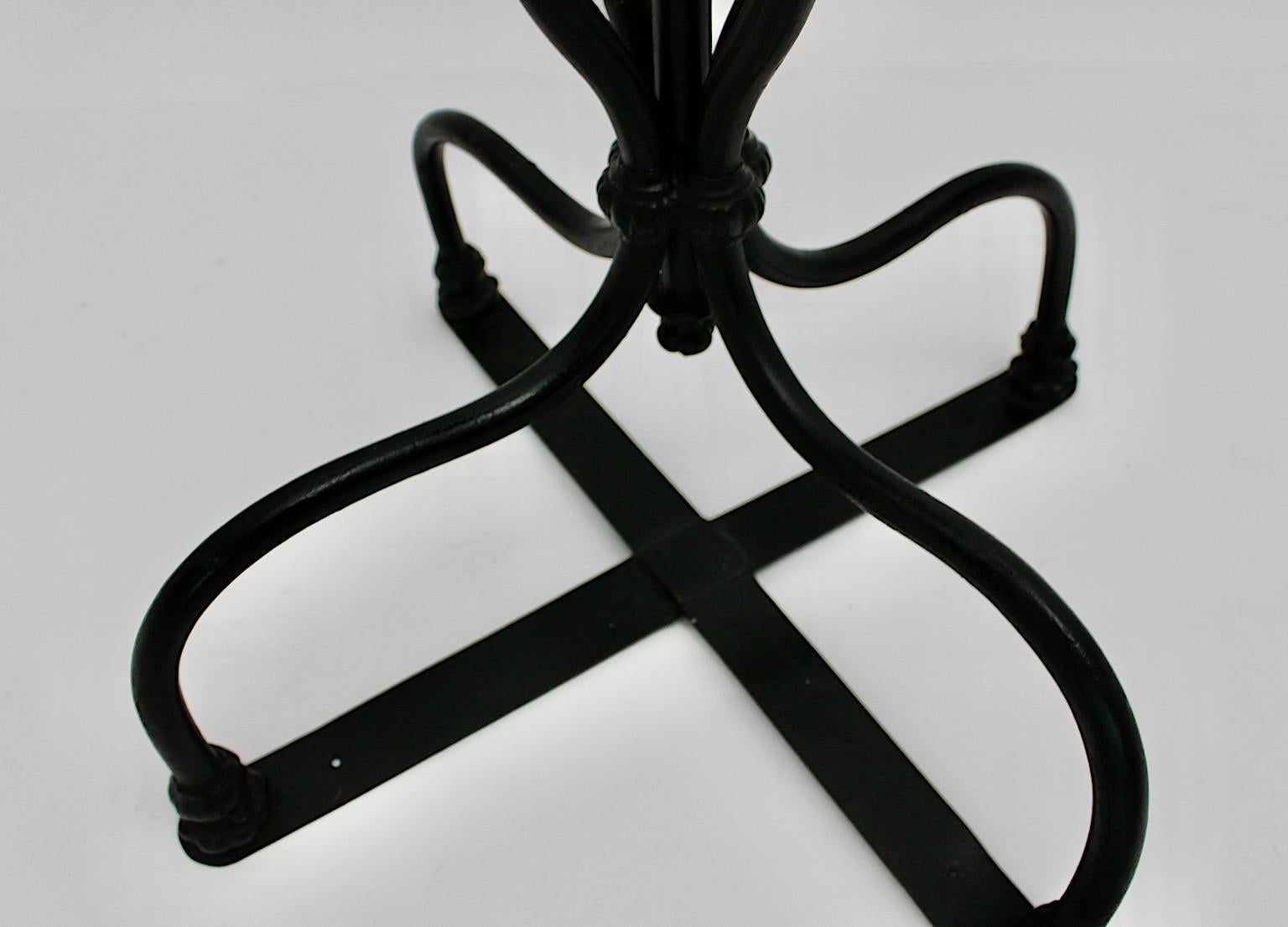 Late 19th Century Historicism Antique Black Iron Coat Rack Coat Stand, circa 1890, Austria For Sale