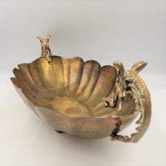 Historicism brass bowl with Dragon handle. 1880 - 1900