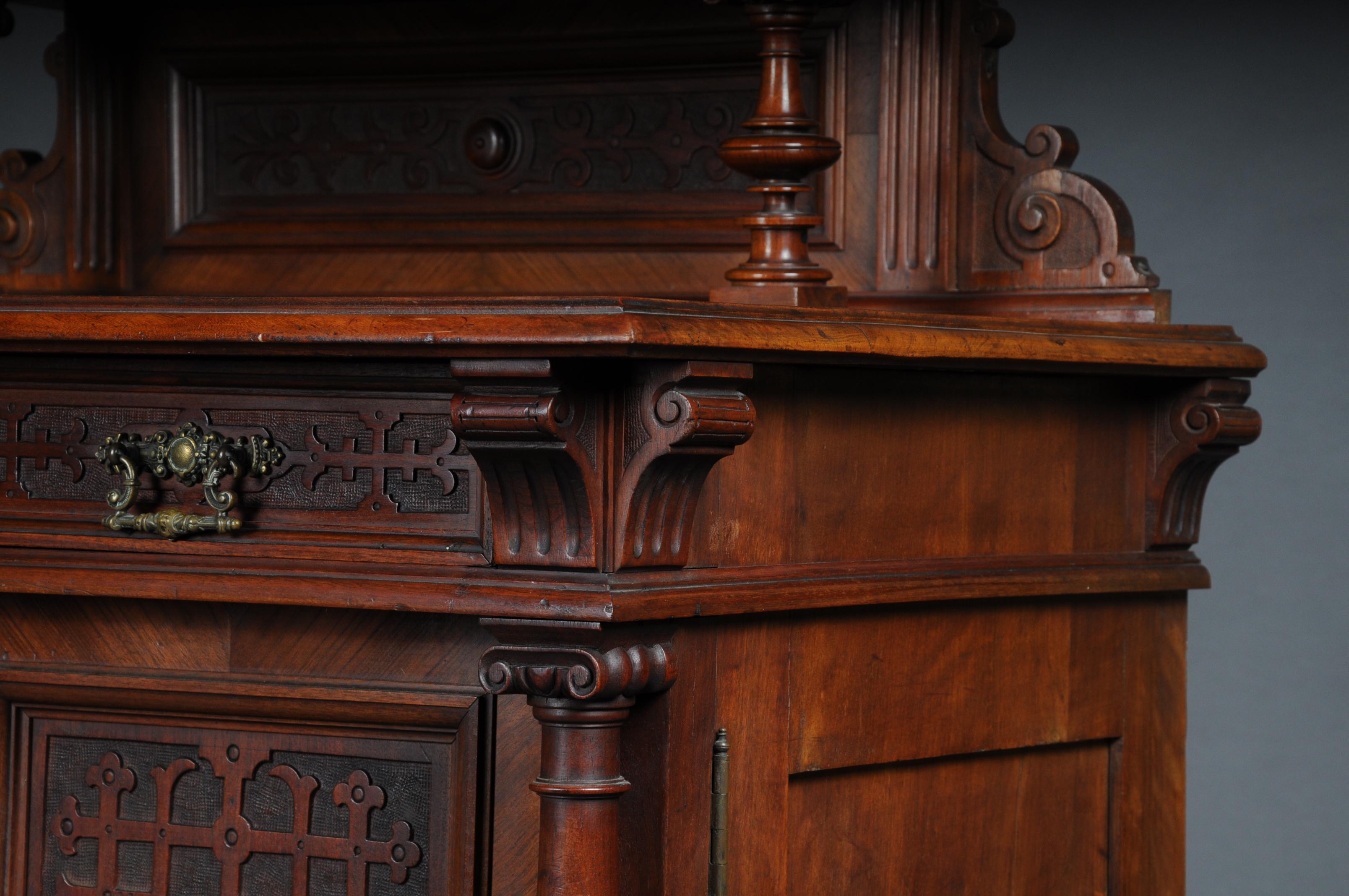 Historicism Cabinet Top Cabinet / Sideboard circa 1870, Walnut For Sale 11