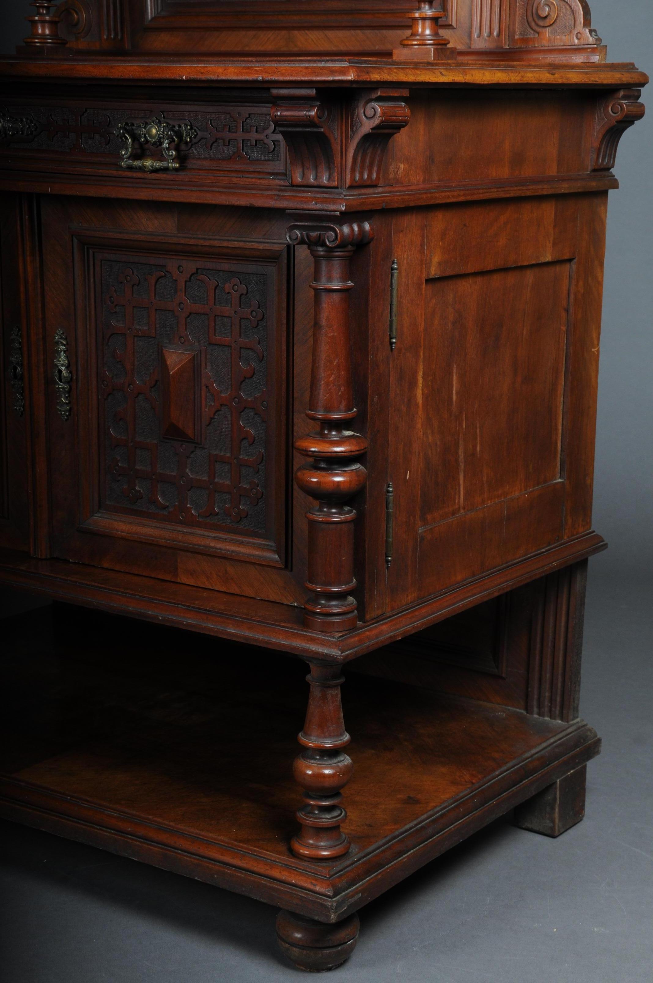 Historicism Cabinet Top Cabinet / Sideboard circa 1870, Walnut For Sale 11