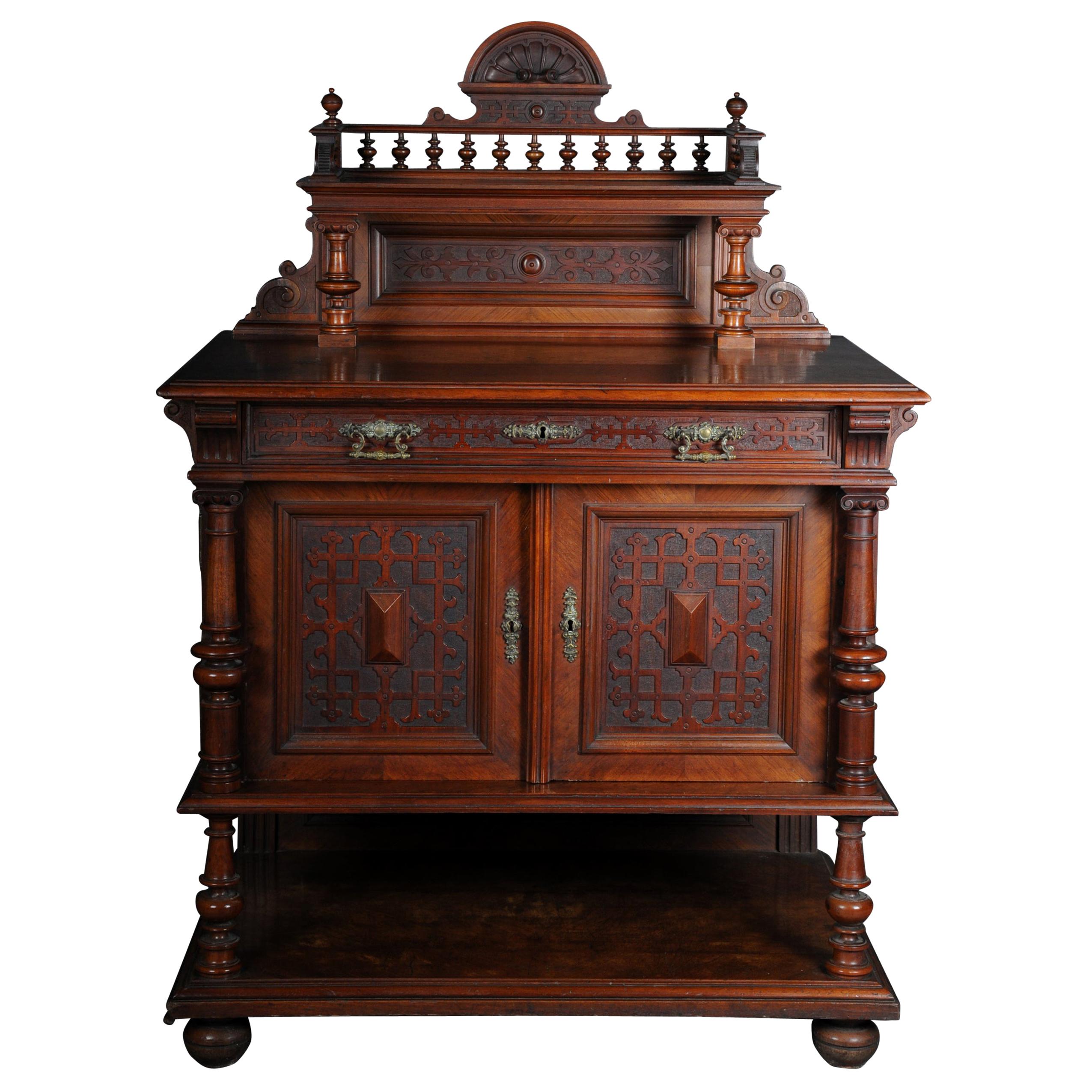 Historicism Cabinet Top Cabinet / Sideboard circa 1870, Walnut