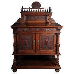 Antique Historicism Cabinet Top Cabinet / Sideboard circa 1870, Walnut