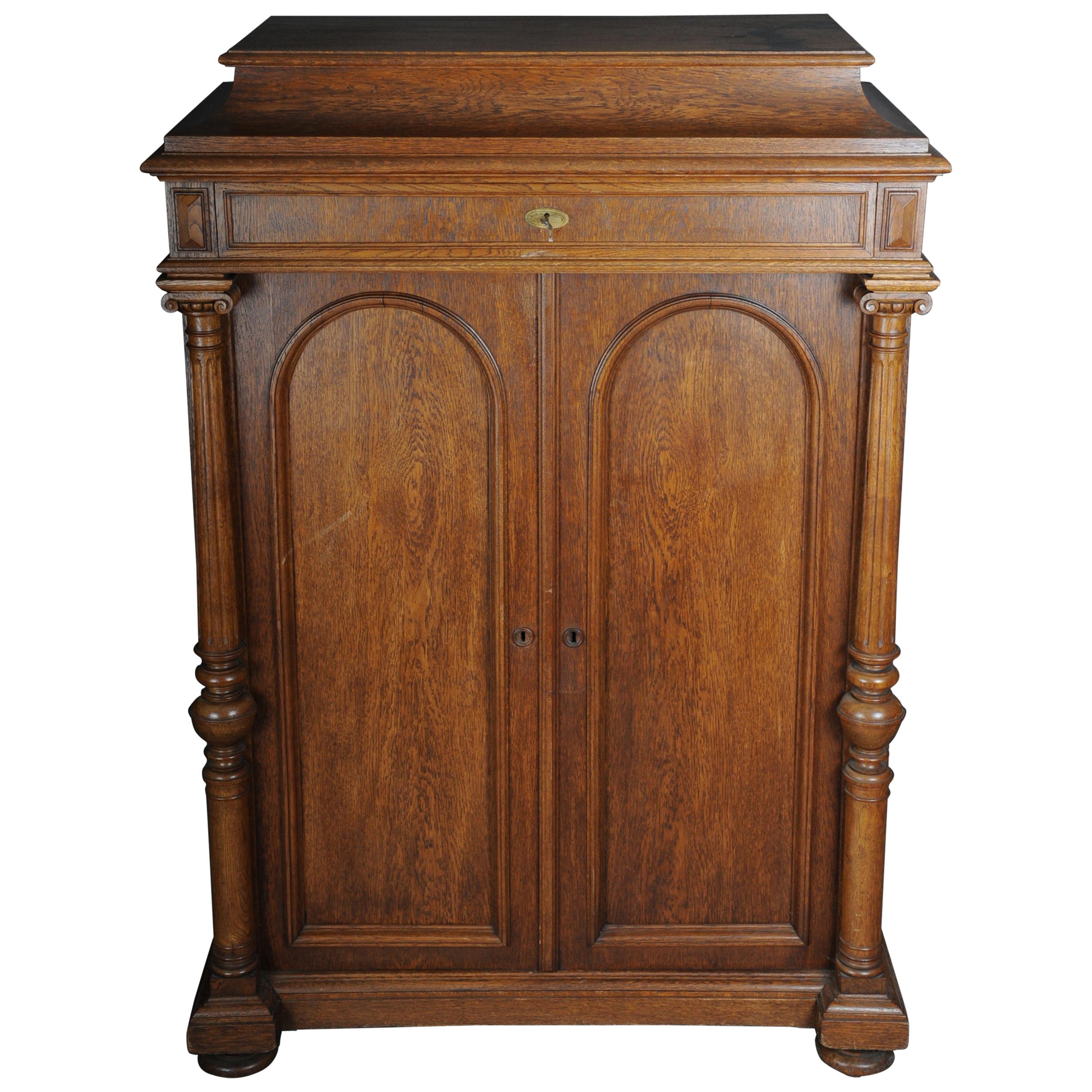 Historicism Cabinet / Vertiko circa 1870, Light Oak For Sale