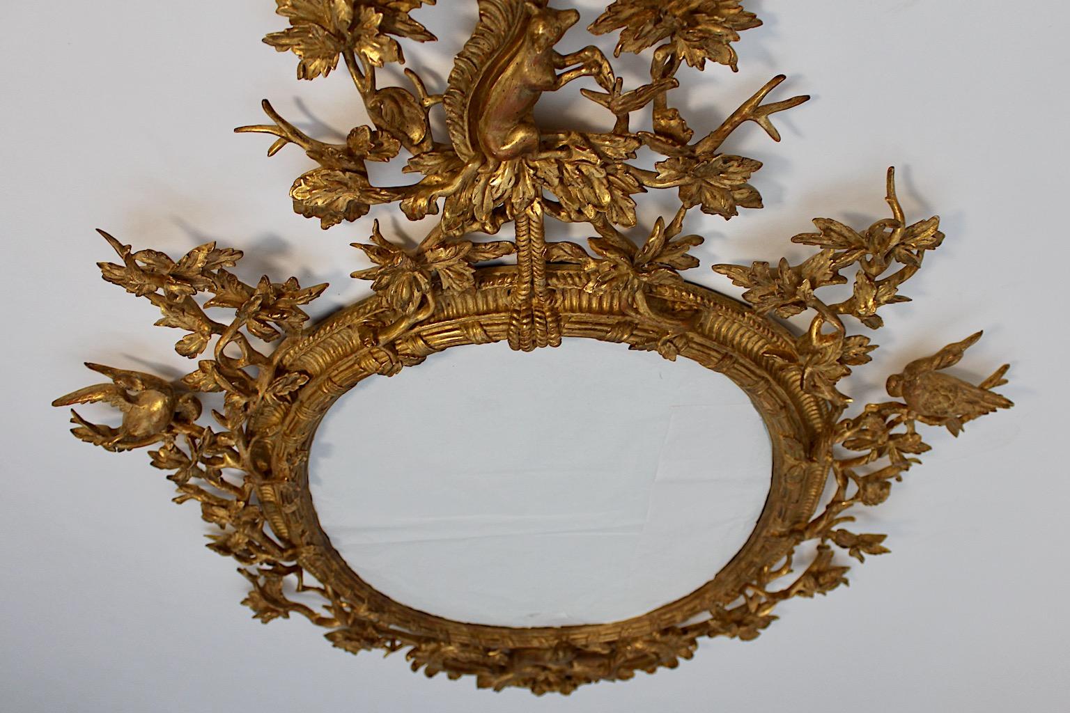 Antique Authentic Gilt Carved Wood Wall Mirror Style Thomas Johnson circa 1830 For Sale 12
