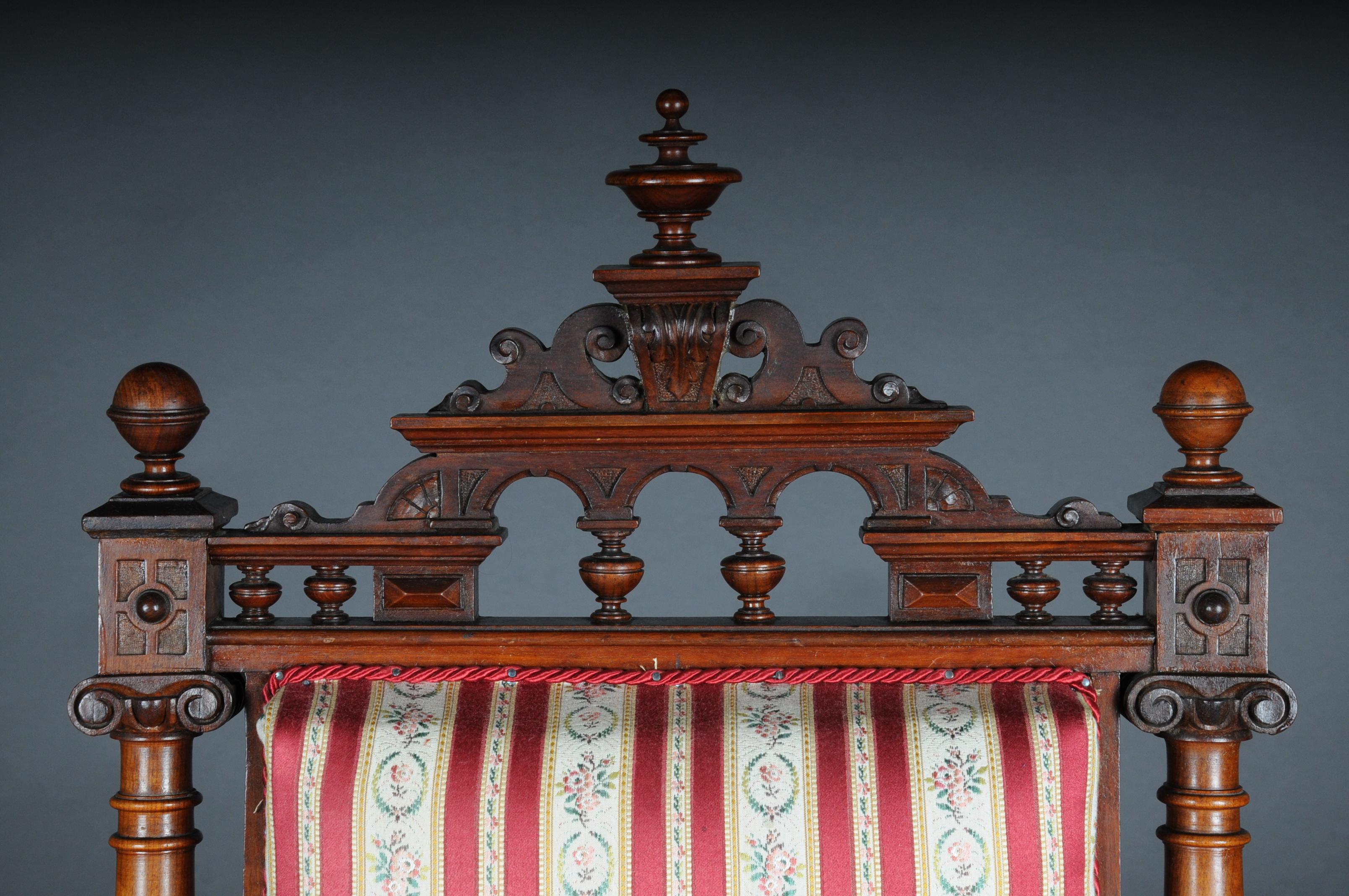 Historisches Salon-Sofa, 2 Sessel, 4 Stühle, Nussbaumholz, um 1870 5