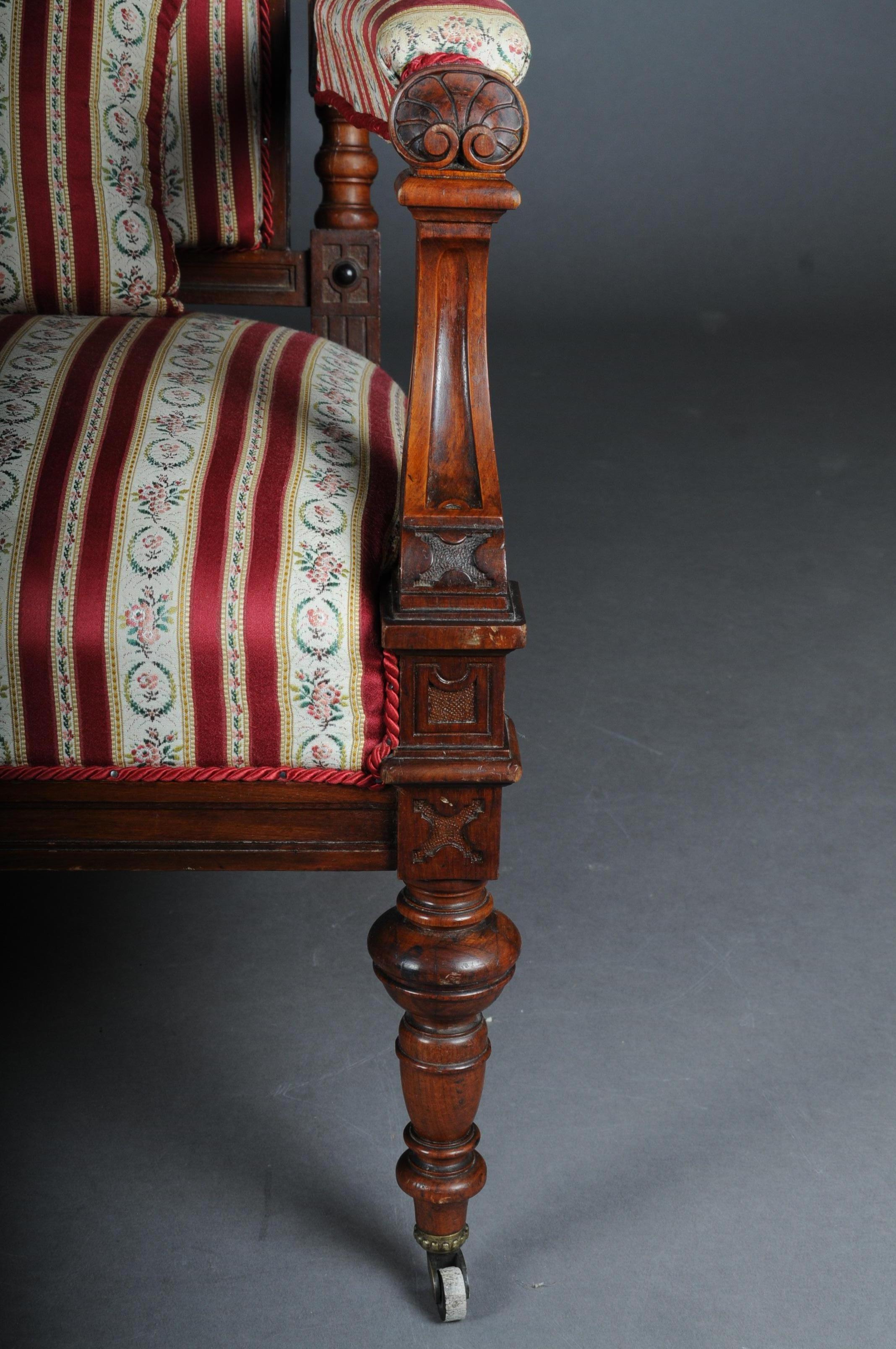 Historicism Salon Sofa, 2 Armchairs, 4 Chairs circa 1870, Walnut For Sale 7