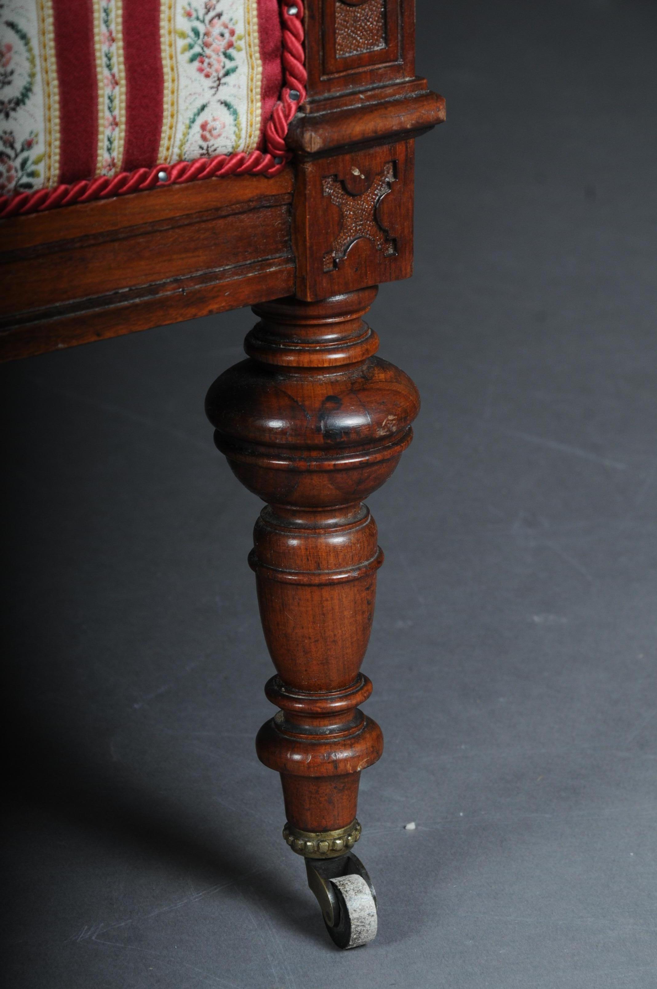 Historisches Salon-Sofa, 2 Sessel, 4 Stühle, Nussbaumholz, um 1870 9