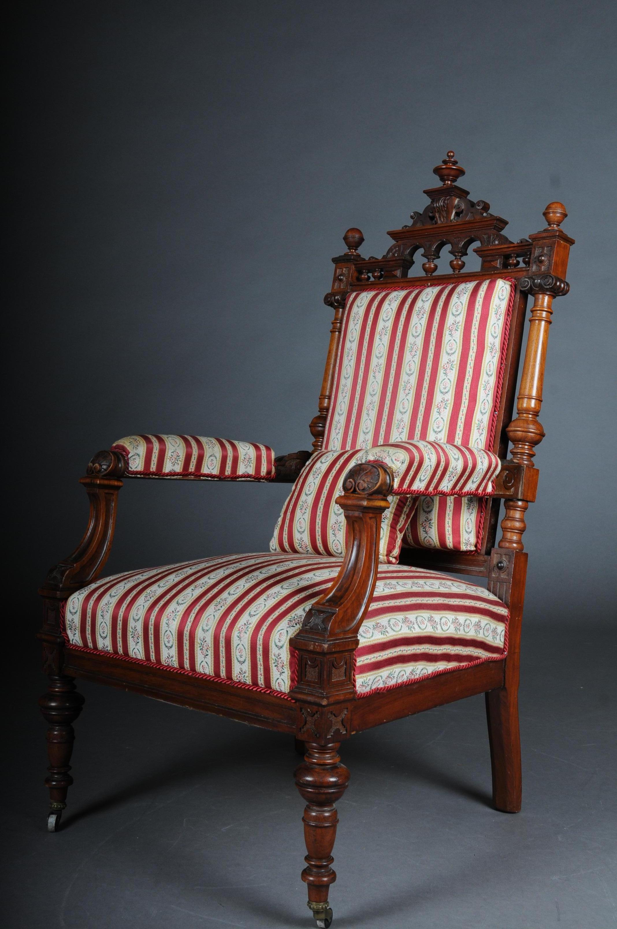 Historicism Salon Sofa, 2 Armchairs, 4 Chairs circa 1870, Walnut For Sale 10