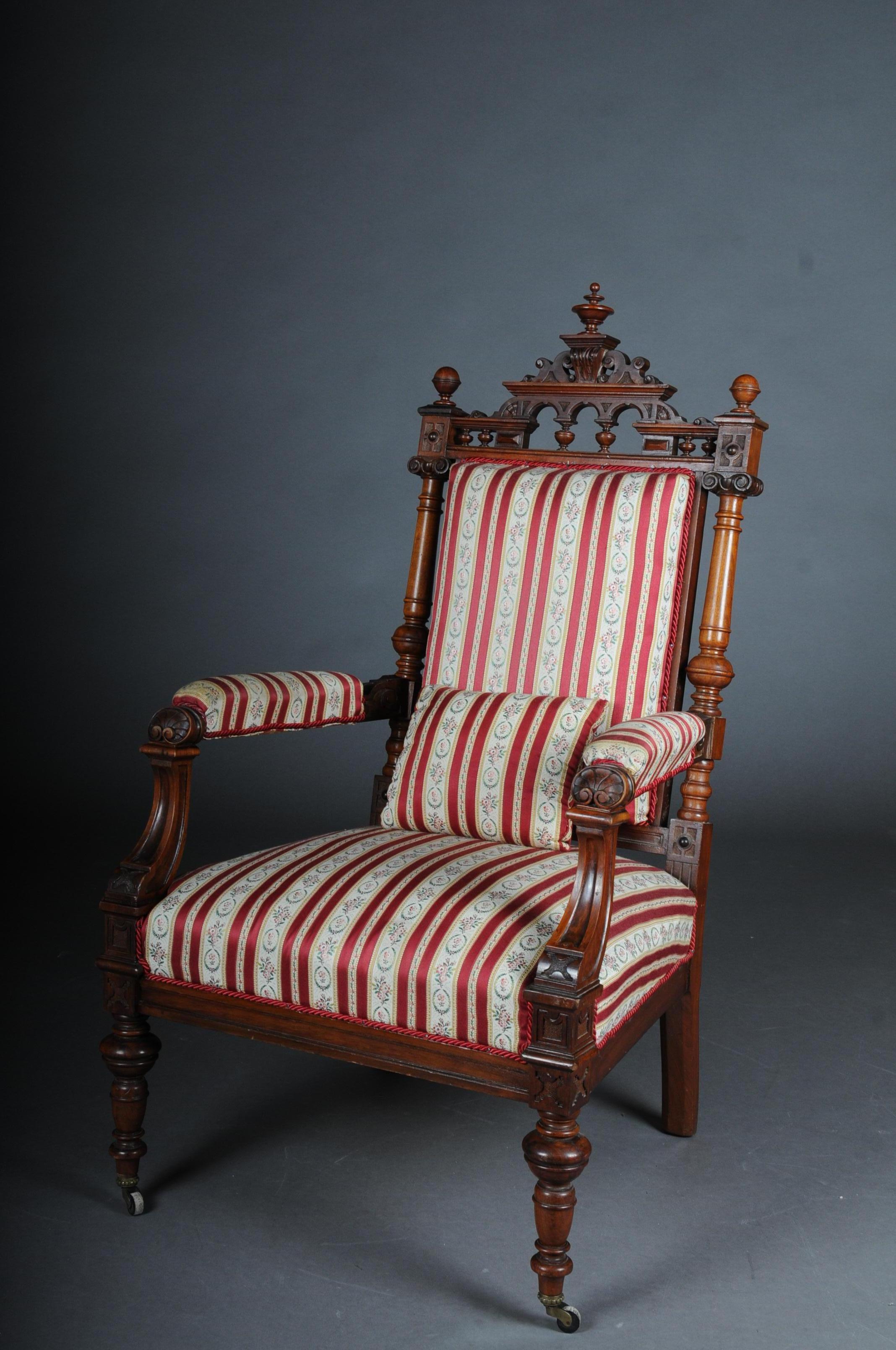 Historisches Salon-Sofa, 2 Sessel, 4 Stühle, Nussbaumholz, um 1870 2