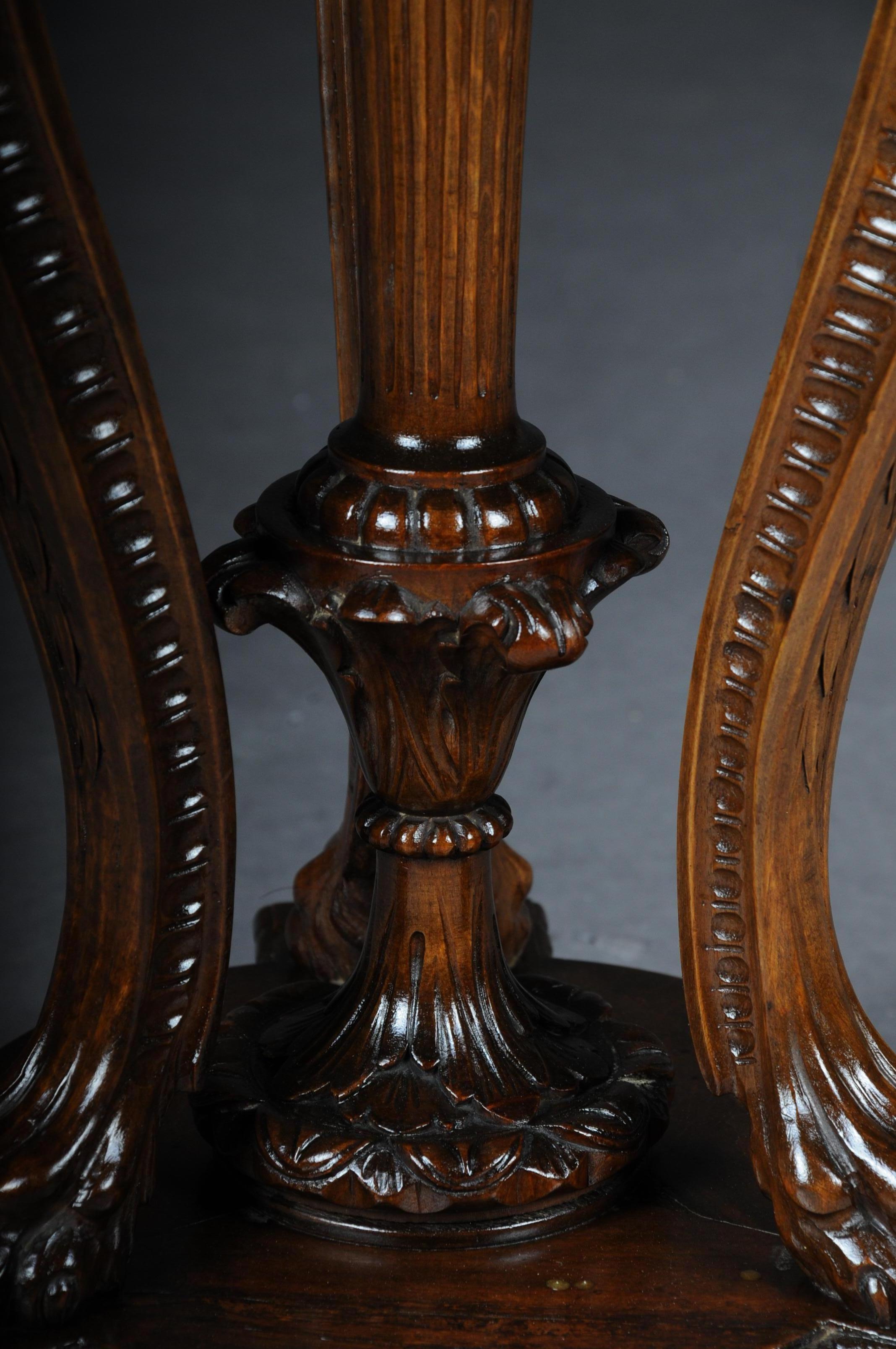 Historicism Side Table or Pillar, Walnut Tree, circa 1880 For Sale 3