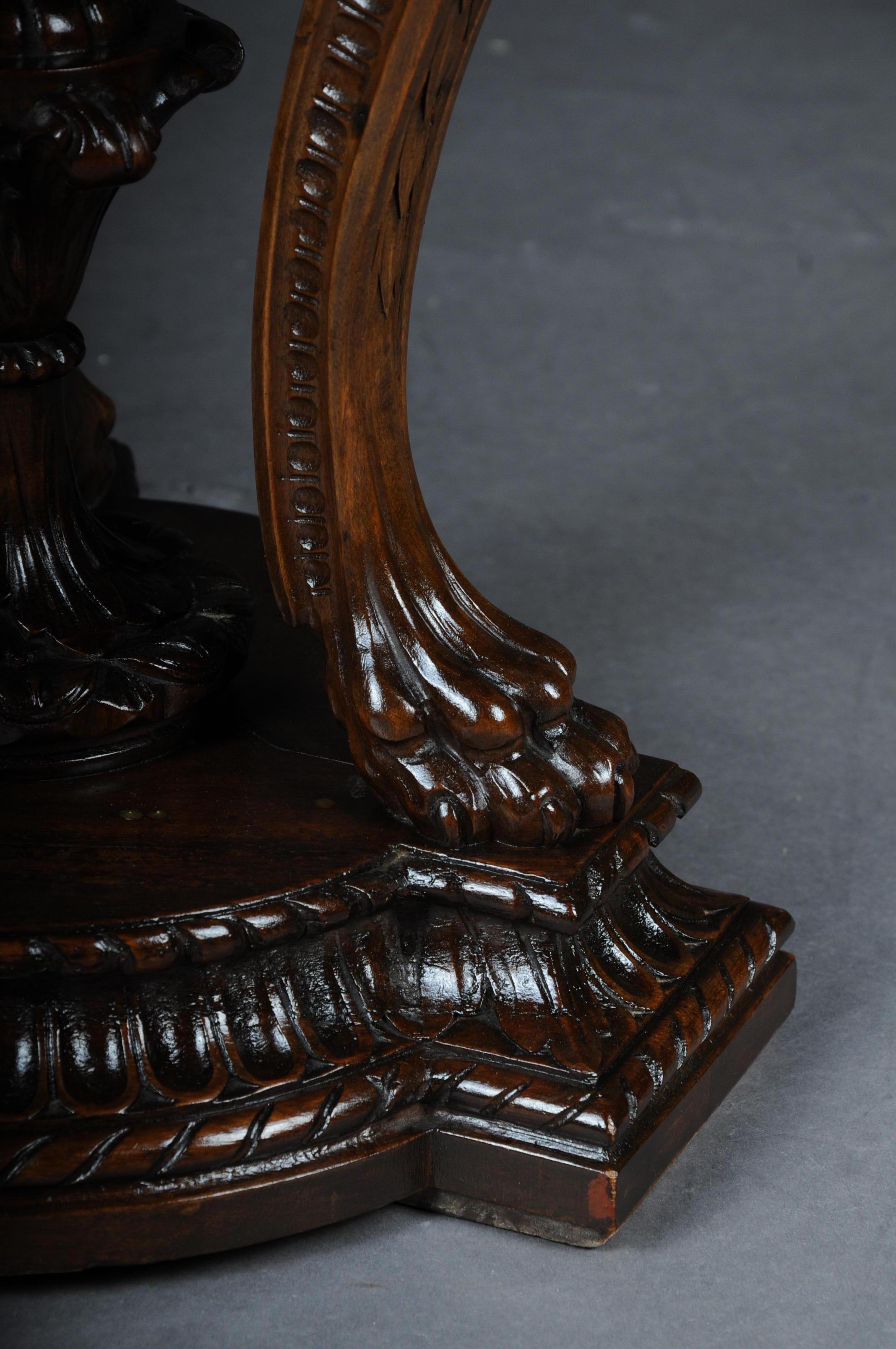 Historicism Side Table or Pillar, Walnut Tree, circa 1880 For Sale 4