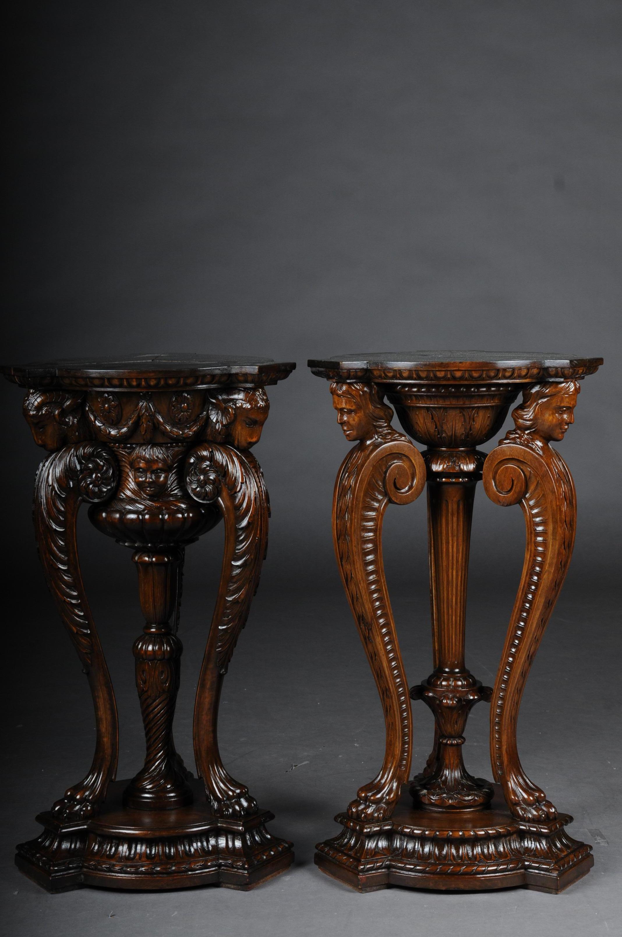 Historicism Side Table or Pillar, Walnut Tree, circa 1880 5