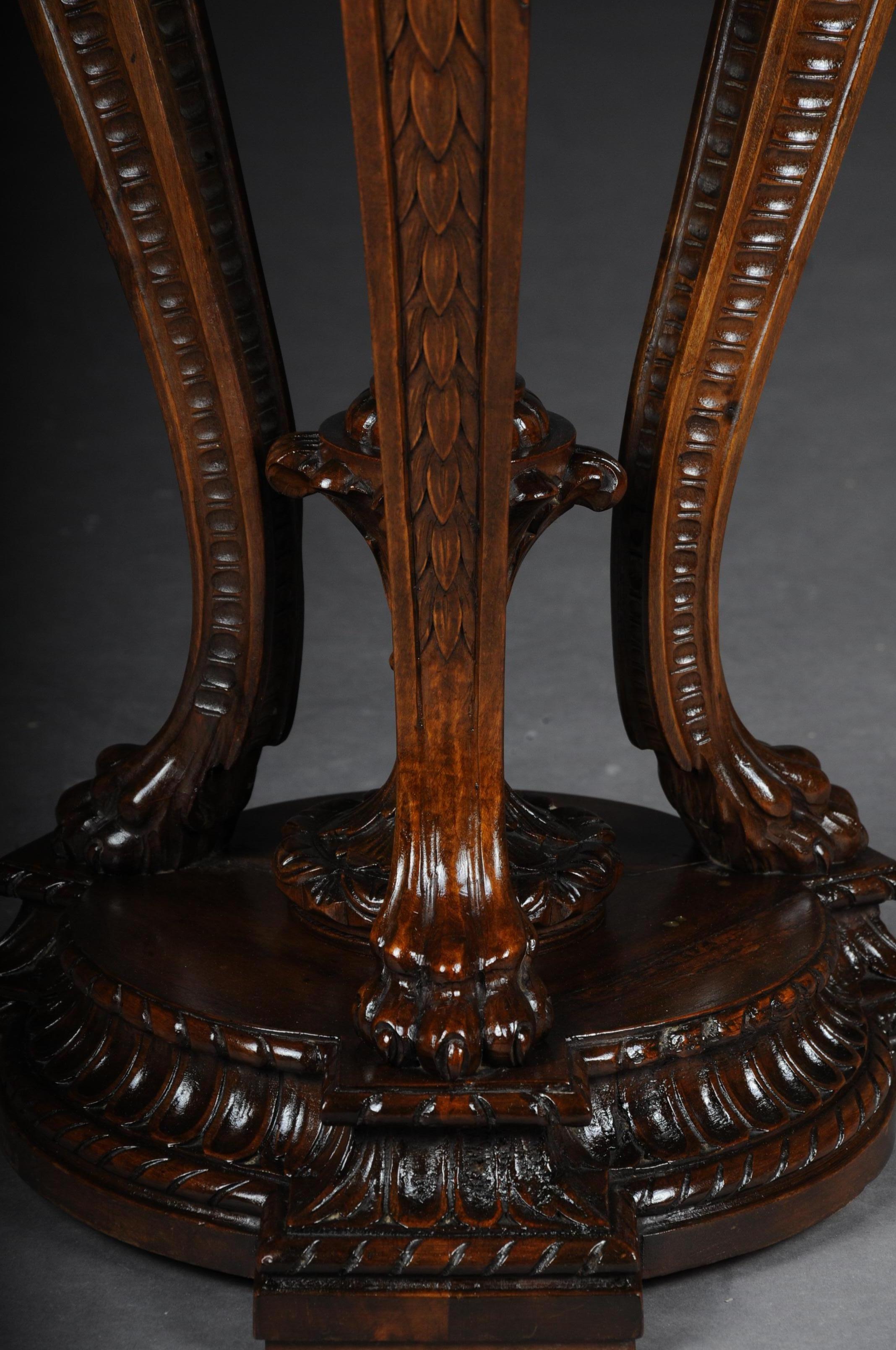 Neoclassical Historicism Side Table or Pillar, Walnut Tree, circa 1880 For Sale