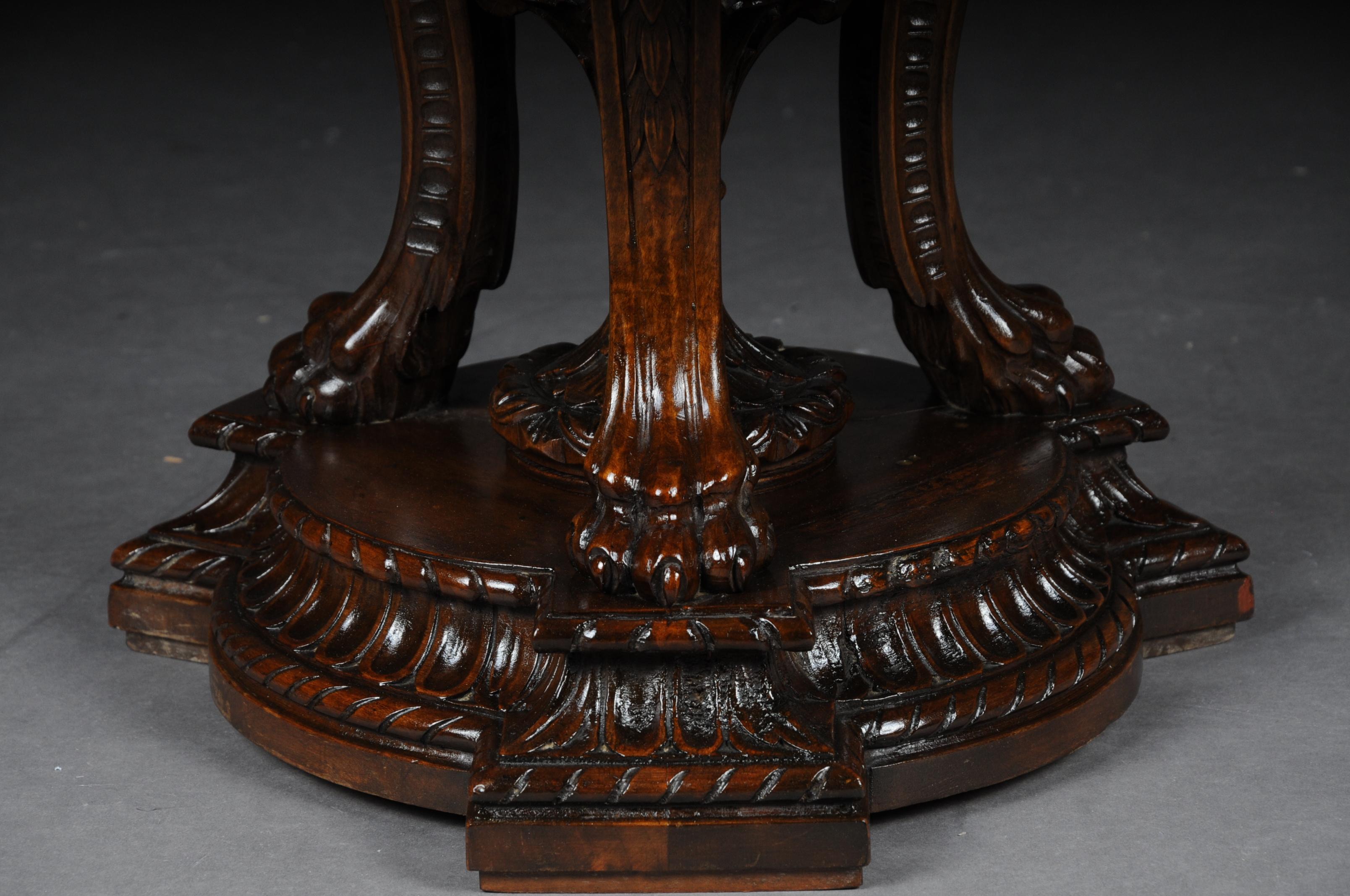 German Historicism Side Table or Pillar, Walnut Tree, circa 1880