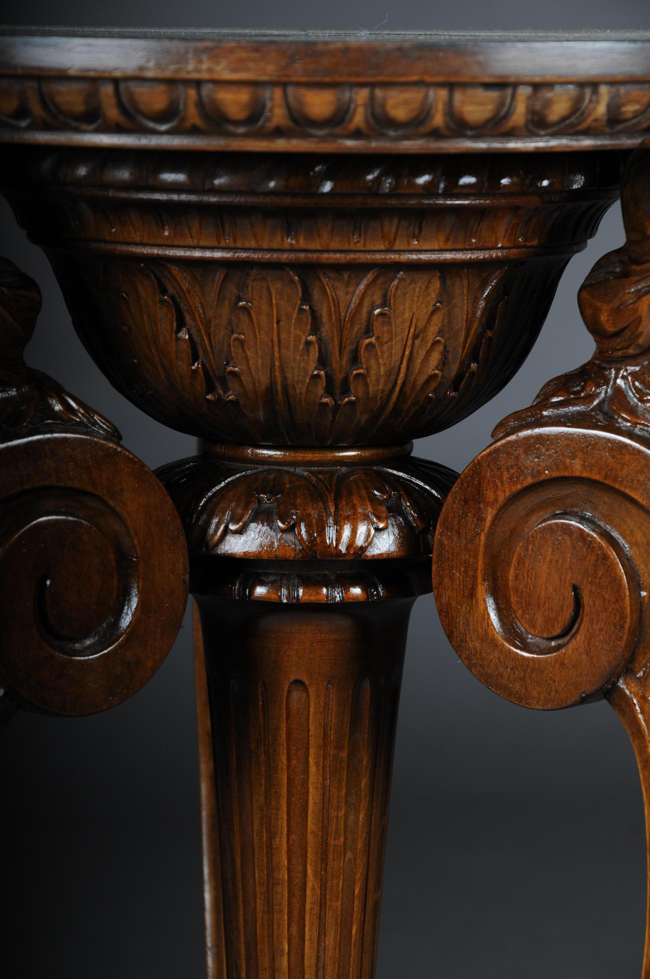 19th Century Historicism Side Table or Pillar, Walnut Tree, circa 1880 For Sale