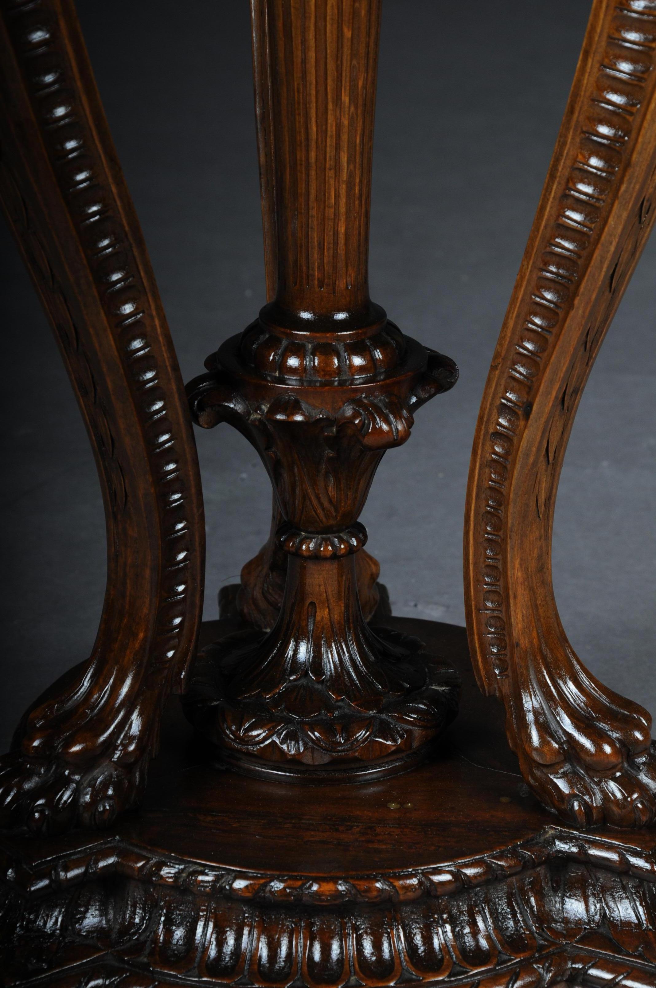 Historicism Side Table or Pillar, Walnut Tree, circa 1880 For Sale 1