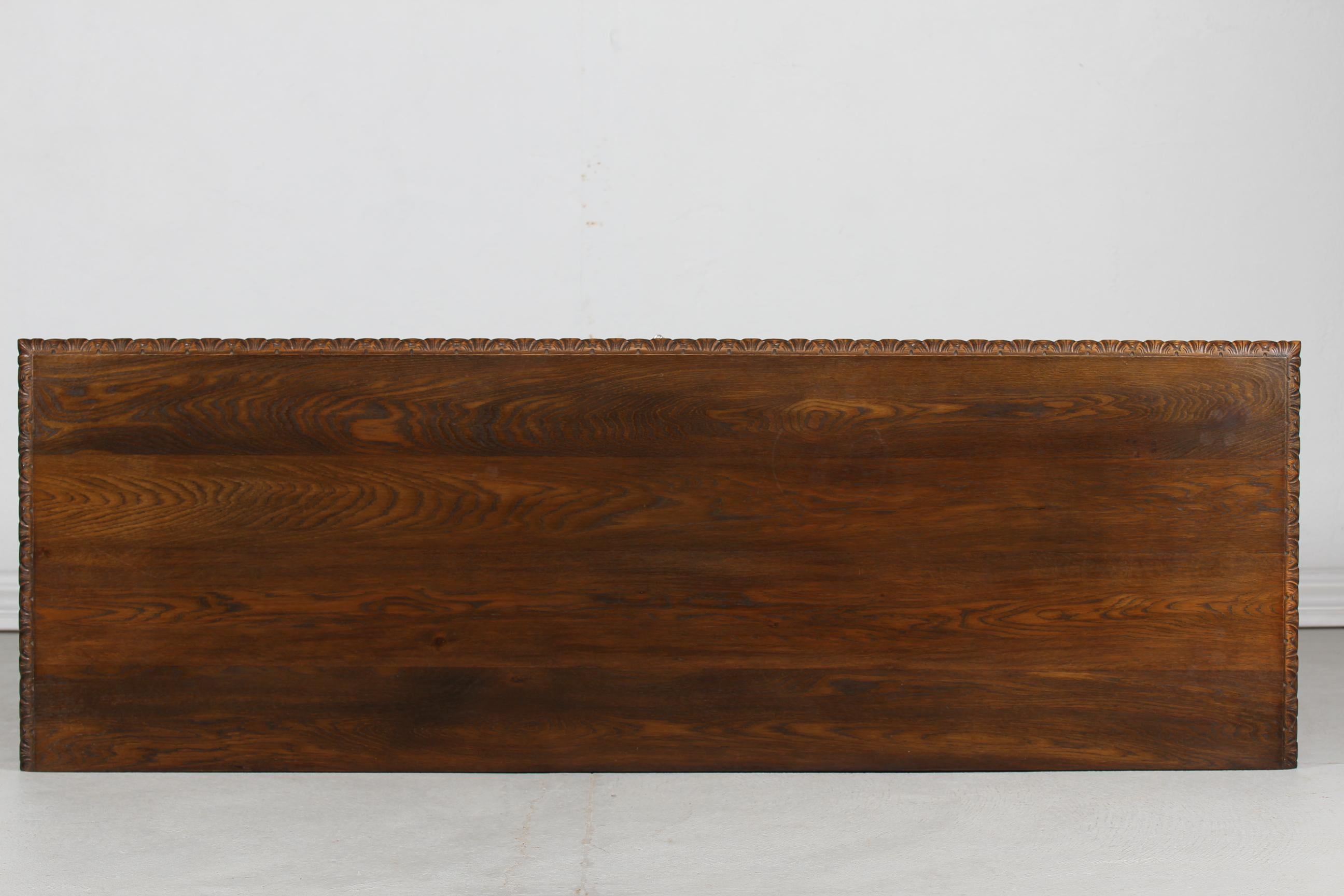 Historicism Sideboard Credenza Hand Carved Oak Danish Cabinetmaker, 1940s For Sale 11