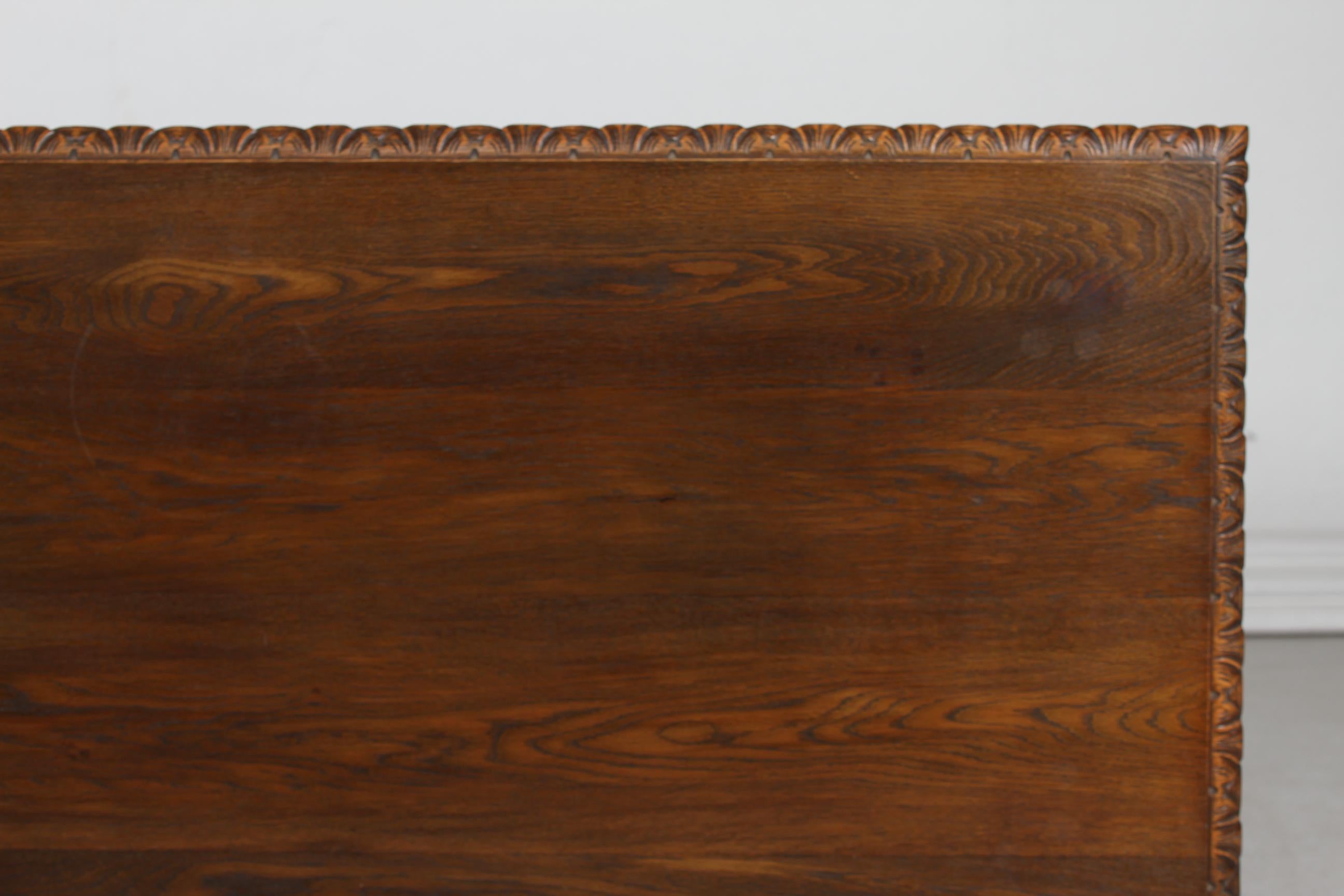 Historicism Sideboard Credenza Hand Carved Oak Danish Cabinetmaker, 1940s For Sale 13