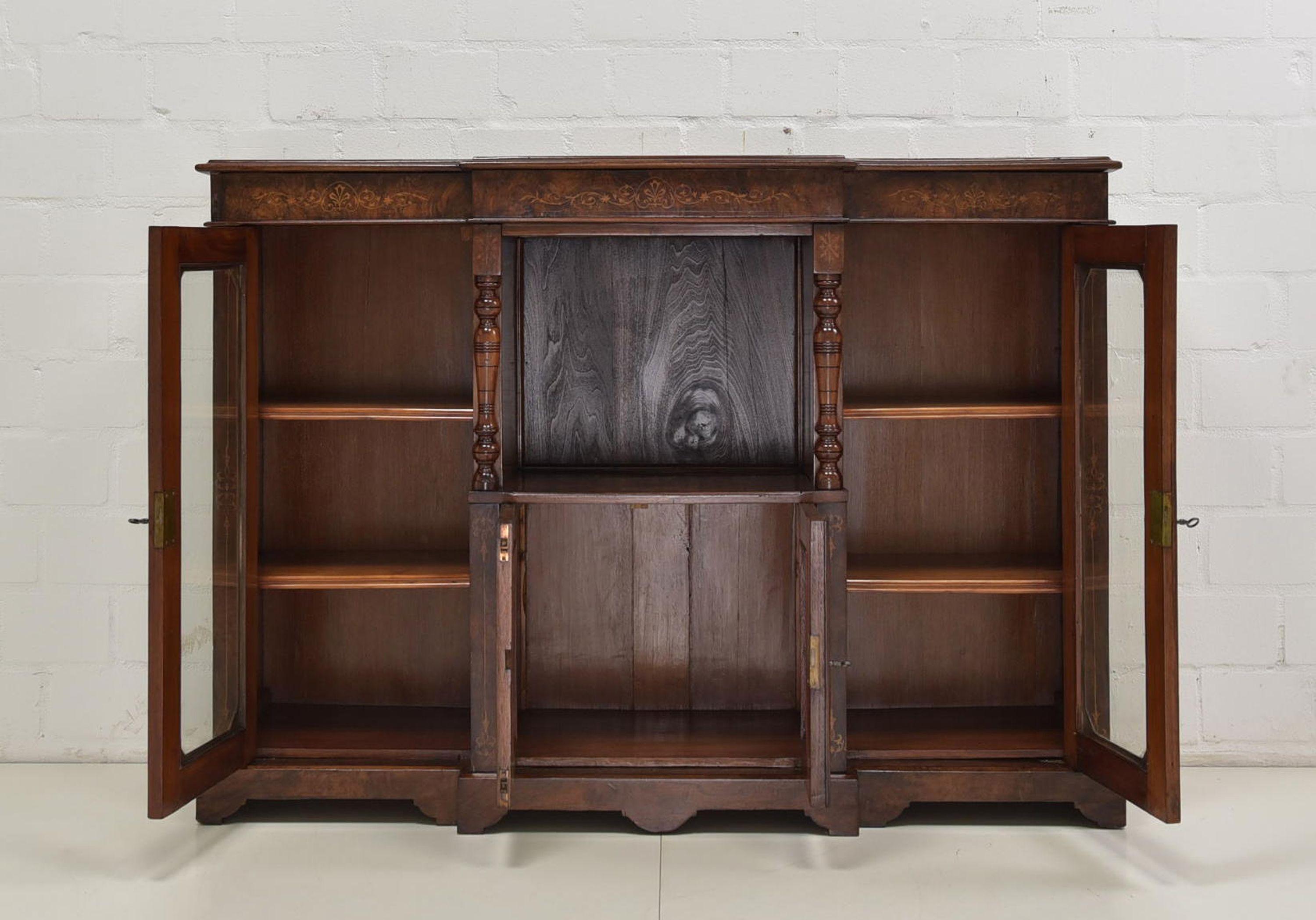 Historicism Sideboard Showcase Cabinet, 1900 In Good Condition For Sale In Lüdinghausen, DE