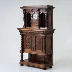 Historicist Cabinet with Barometer, Germany, Late 19th Century