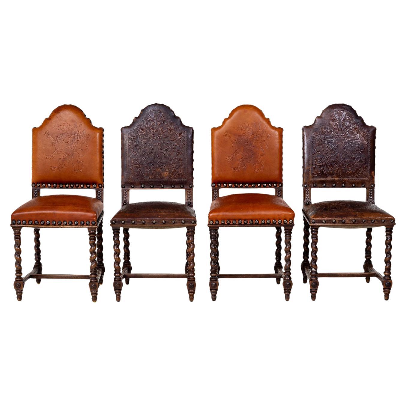 Historicist Dining Chairs, Germany, Late 19th Century