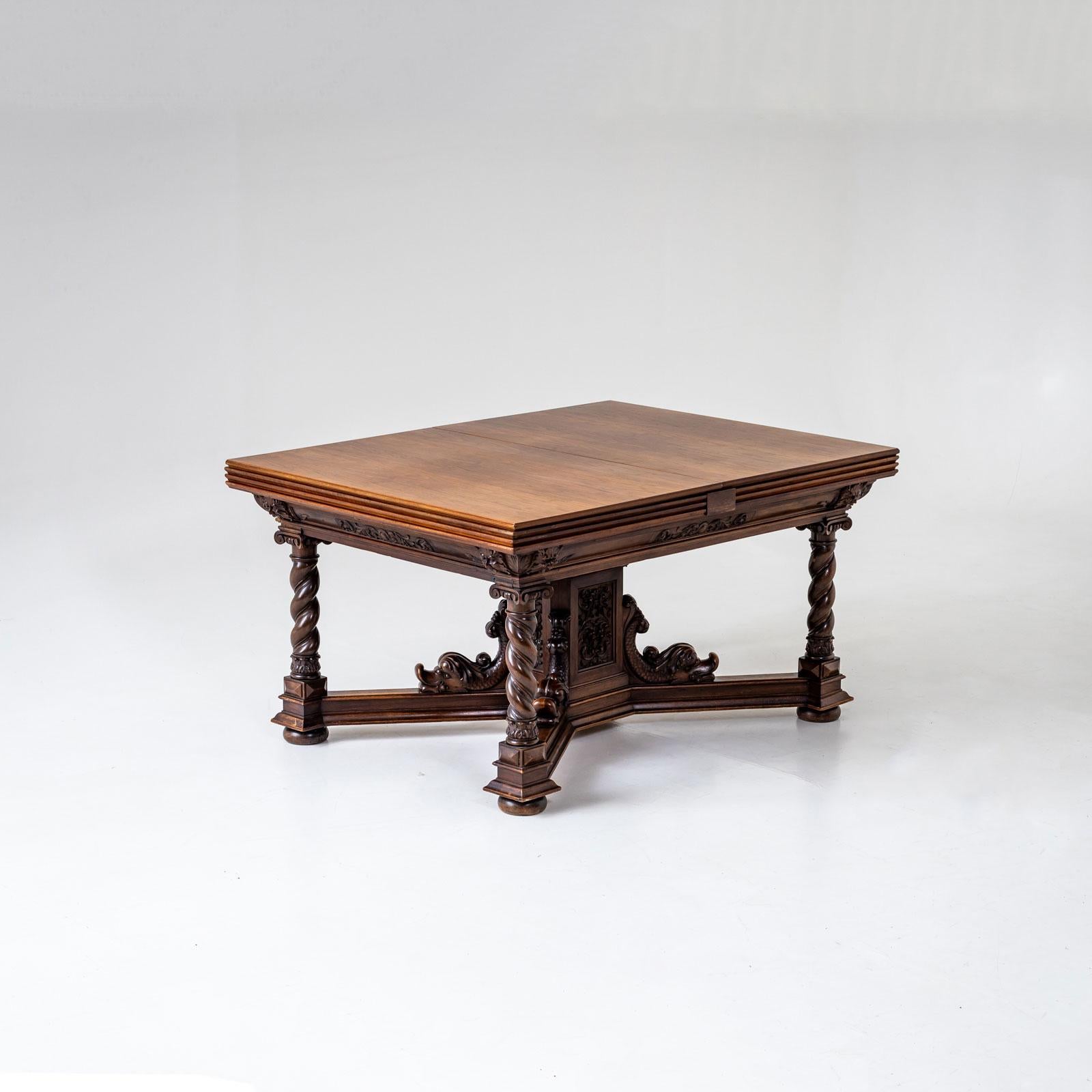 Late Victorian Historicist Extendable Table, Germany, Late 19th Century For Sale