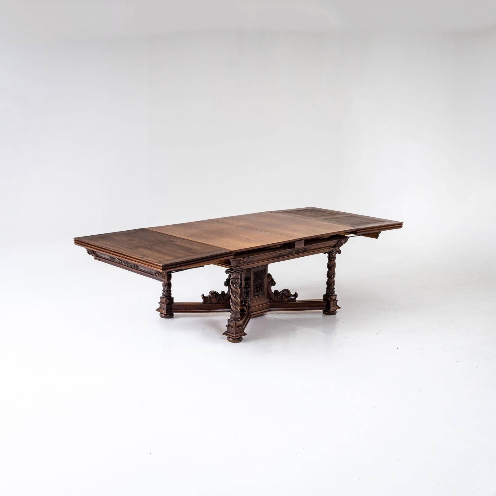 Historicist Extendable Table, Germany, Late 19th Century For Sale 3