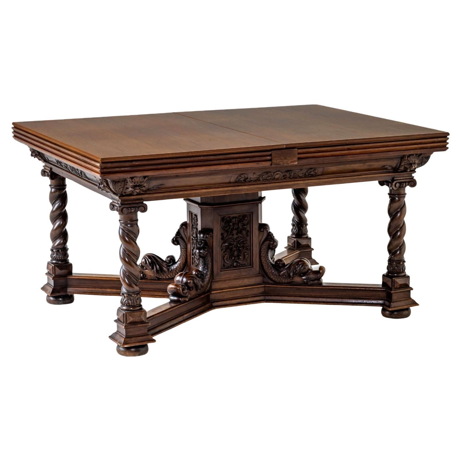 Historicist Extendable Table, Germany, Late 19th Century For Sale