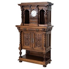 Historicist Sideboard with Clock, Germany, Late 19th Century