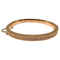 Antique Historicist-Style 8K Yellow Gold Bangle with Pattern