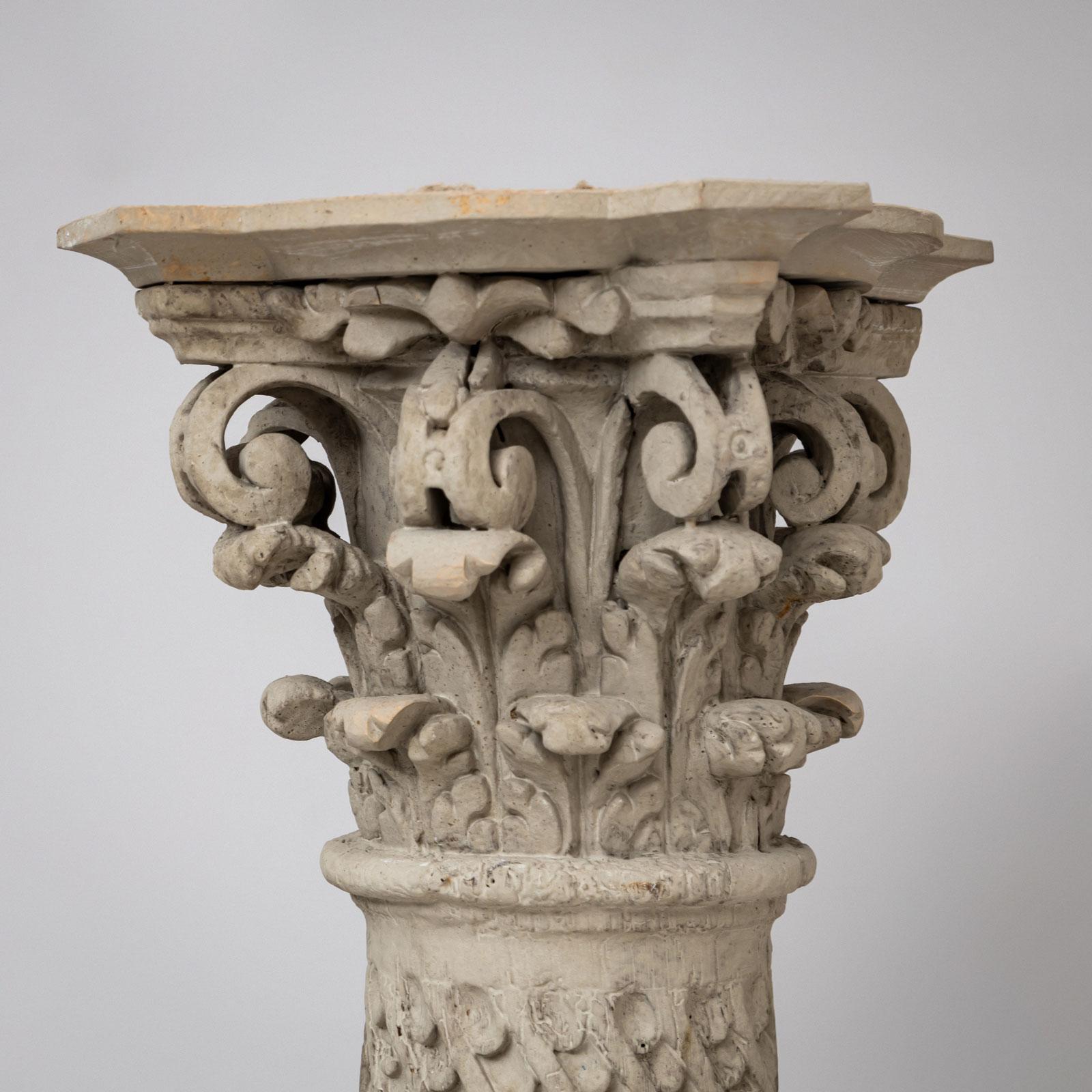German Historicist Wooden Column, 19th Century For Sale